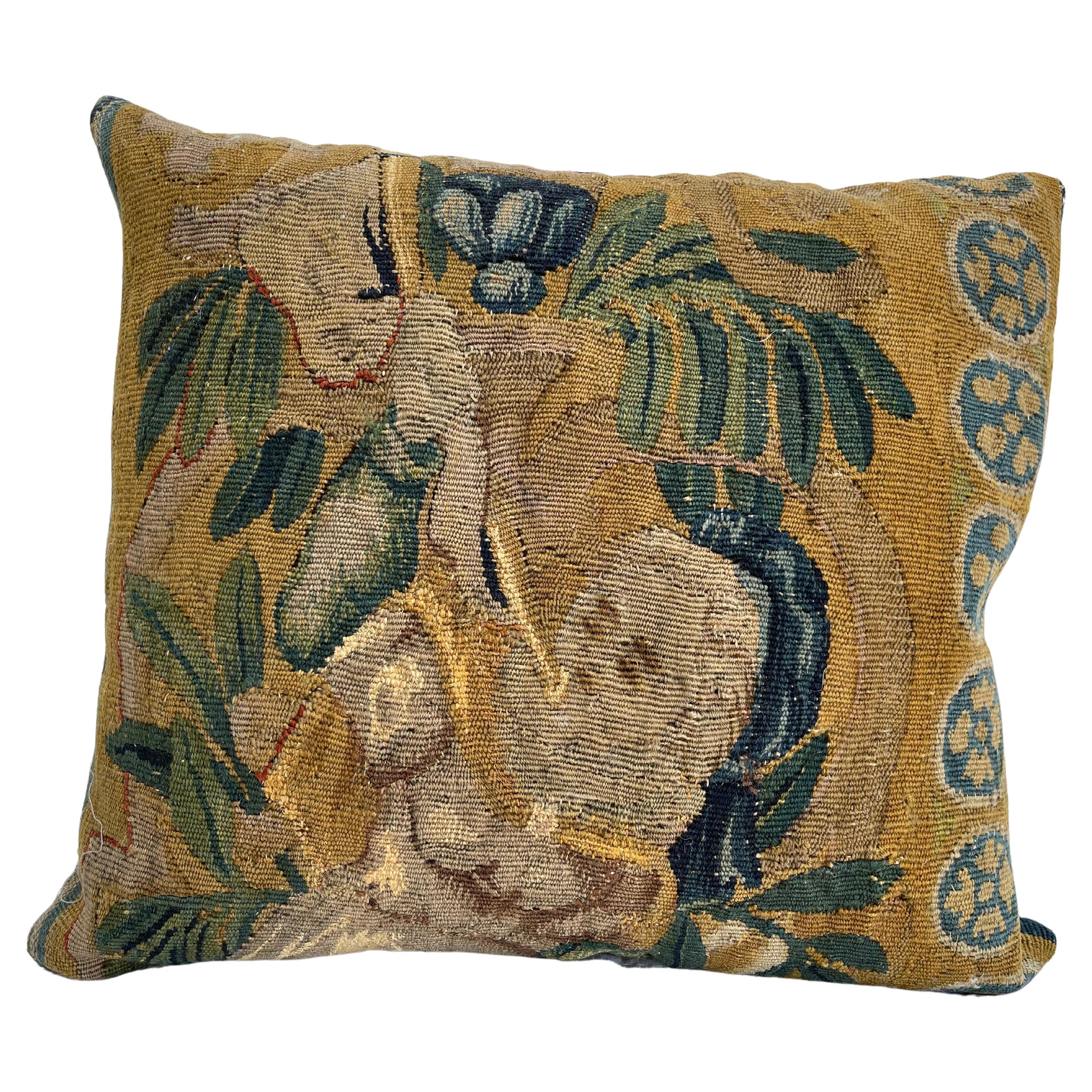 17th Century Flemish Tapestry Pillow For Sale