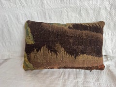 17th Century Flemish Tapestry Pillow, Handwoven Wool, Antique Textile