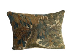 17th Century Flemish Tapestry Pillow Verdure Foliage Design