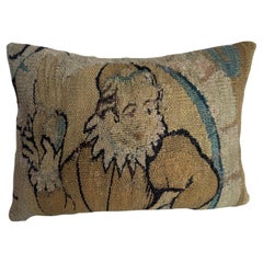 17th Century Flemish Tapestry Pillow with Figural Motif