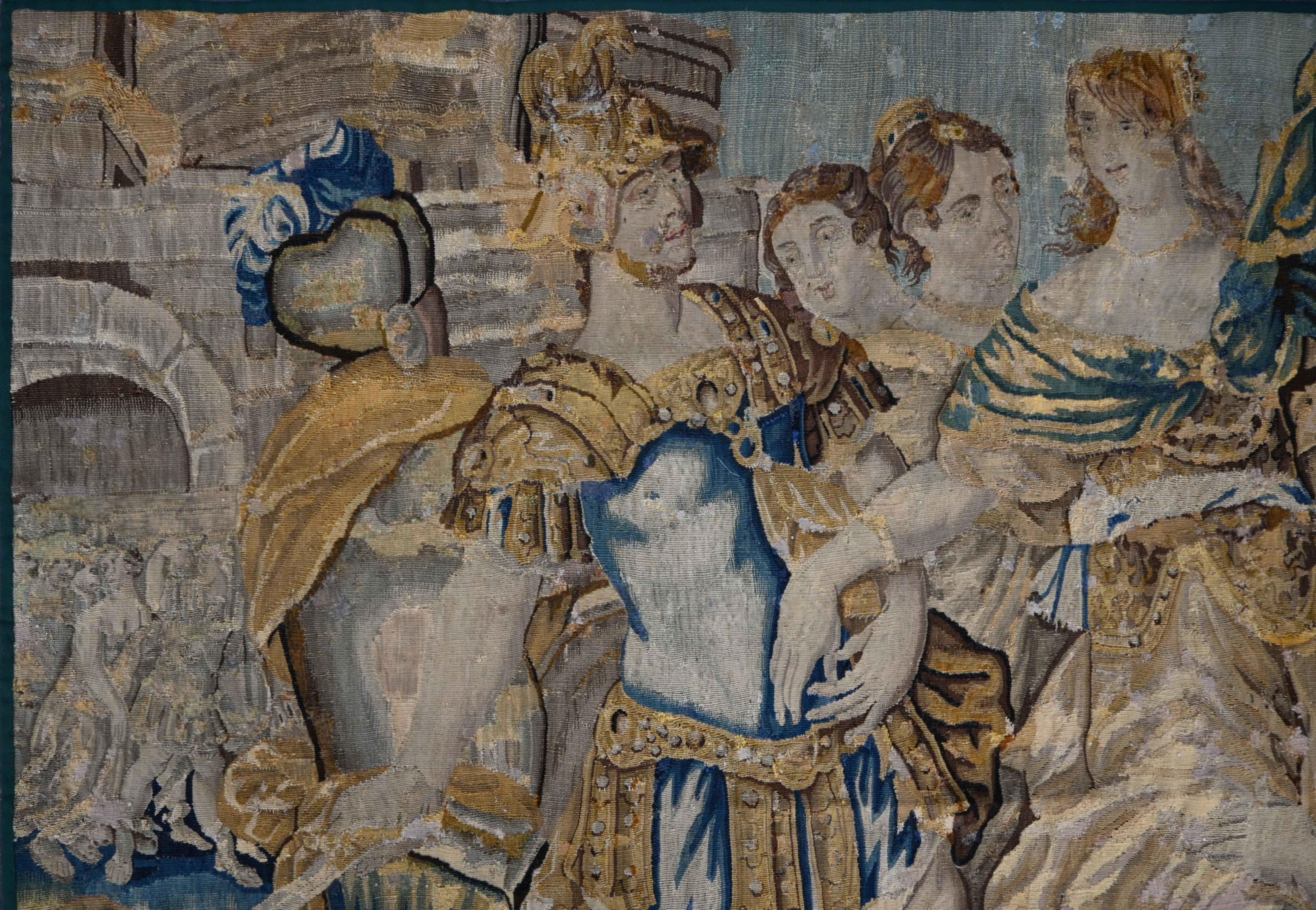 Français Tapisserie flamande du 17ème siècle - Le viol des femmes sabines - 200lx185h - 1580 en vente