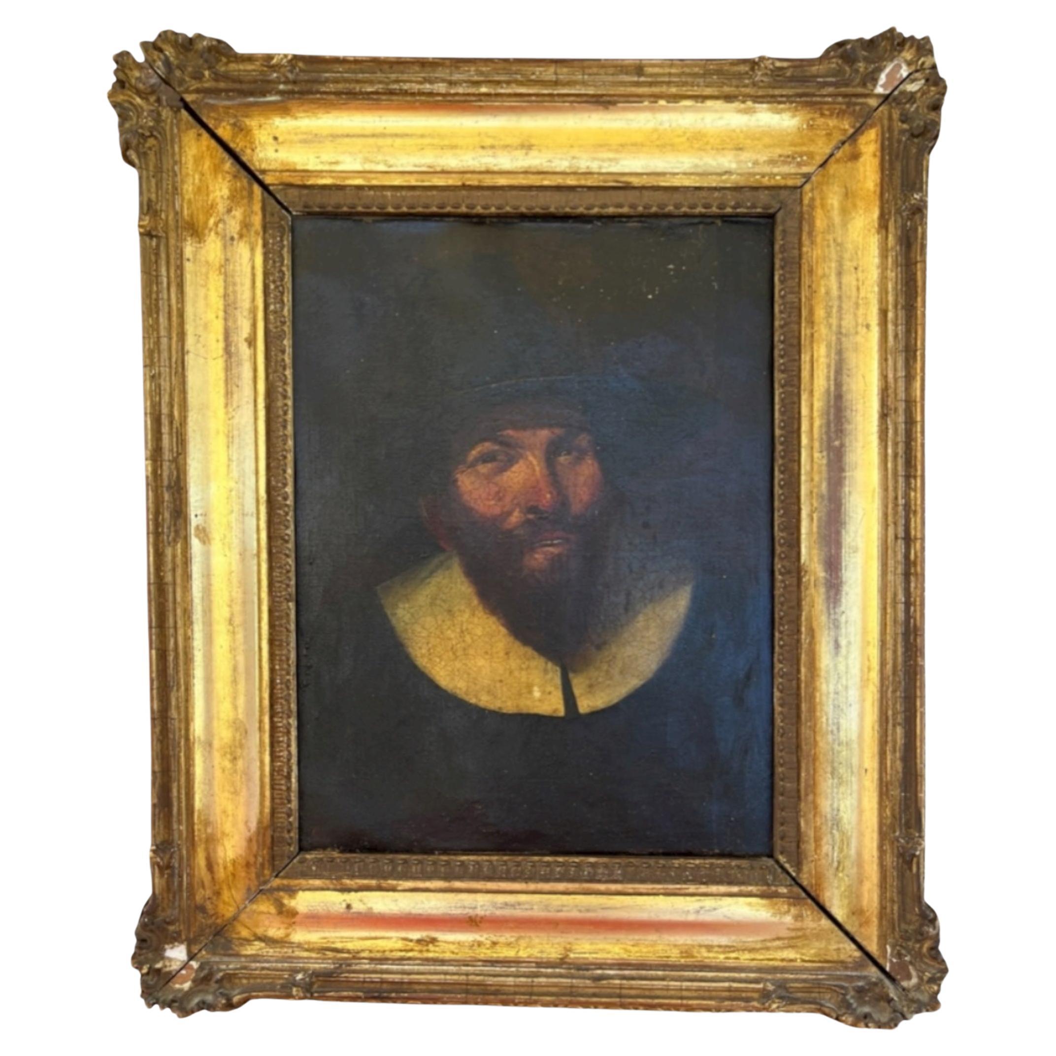 17. Jahrhundert Flämische Tronie Portrait Öl auf Leinwand. Monogrammiert im Angebot