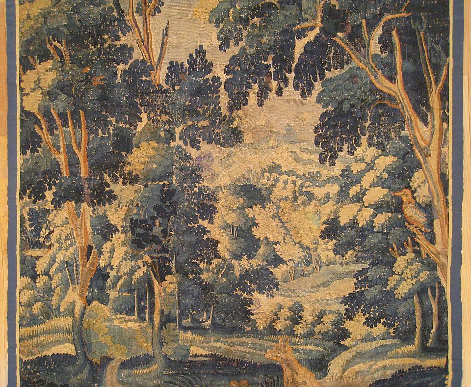 Hand-Woven 17th Century Flemish Verdure Landscape Tapestry