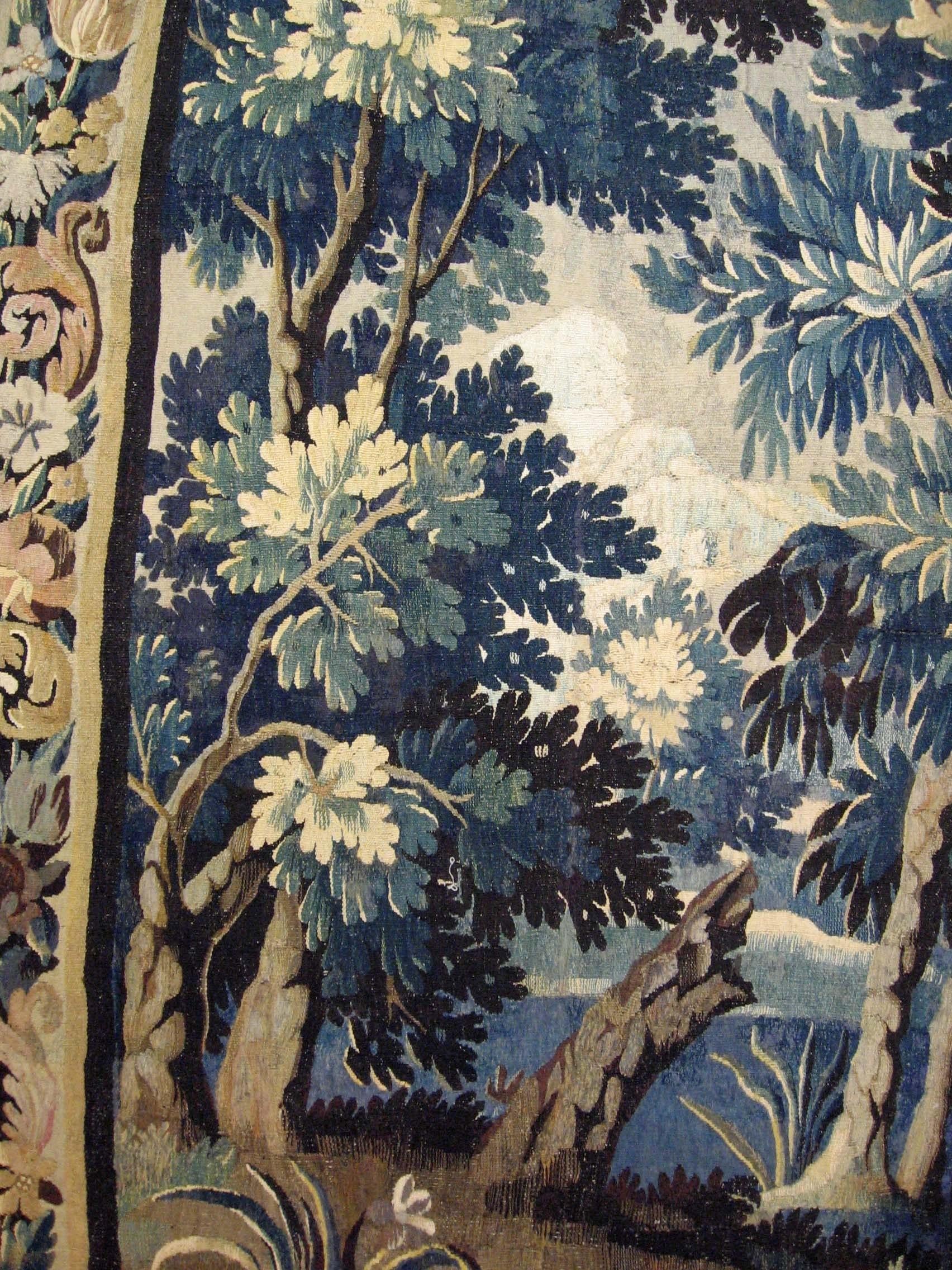 17th Century Flemish Verdure Landscape Tapestry In Good Condition In New York, NY