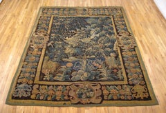 17th Century Flemish Verdure Landscape Tapestry, a Lush Forest & Pendant Border