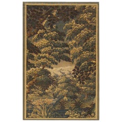 Antique 17th Century Flemish Verdure Landscape Tapestry, w/ a Forest, Trees, and Bushes