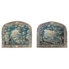 Pair of Antique 17th Century Flemish Verdure Landscape Tapestry with Birds