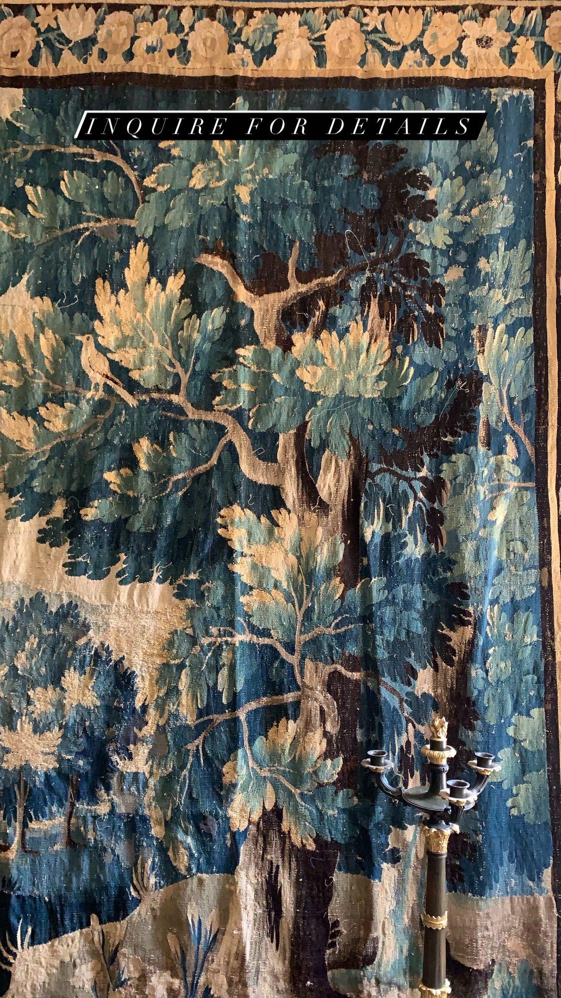 Belgian 18th Century French Aubusson Verdure Tapestry
