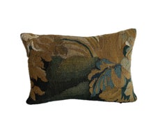 17th Century Flemish Verdure Tapestry Pillow Floral Design
