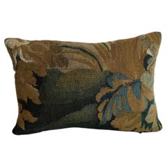 17th Century Flemish Verdure Tapestry Pillow Floral Design