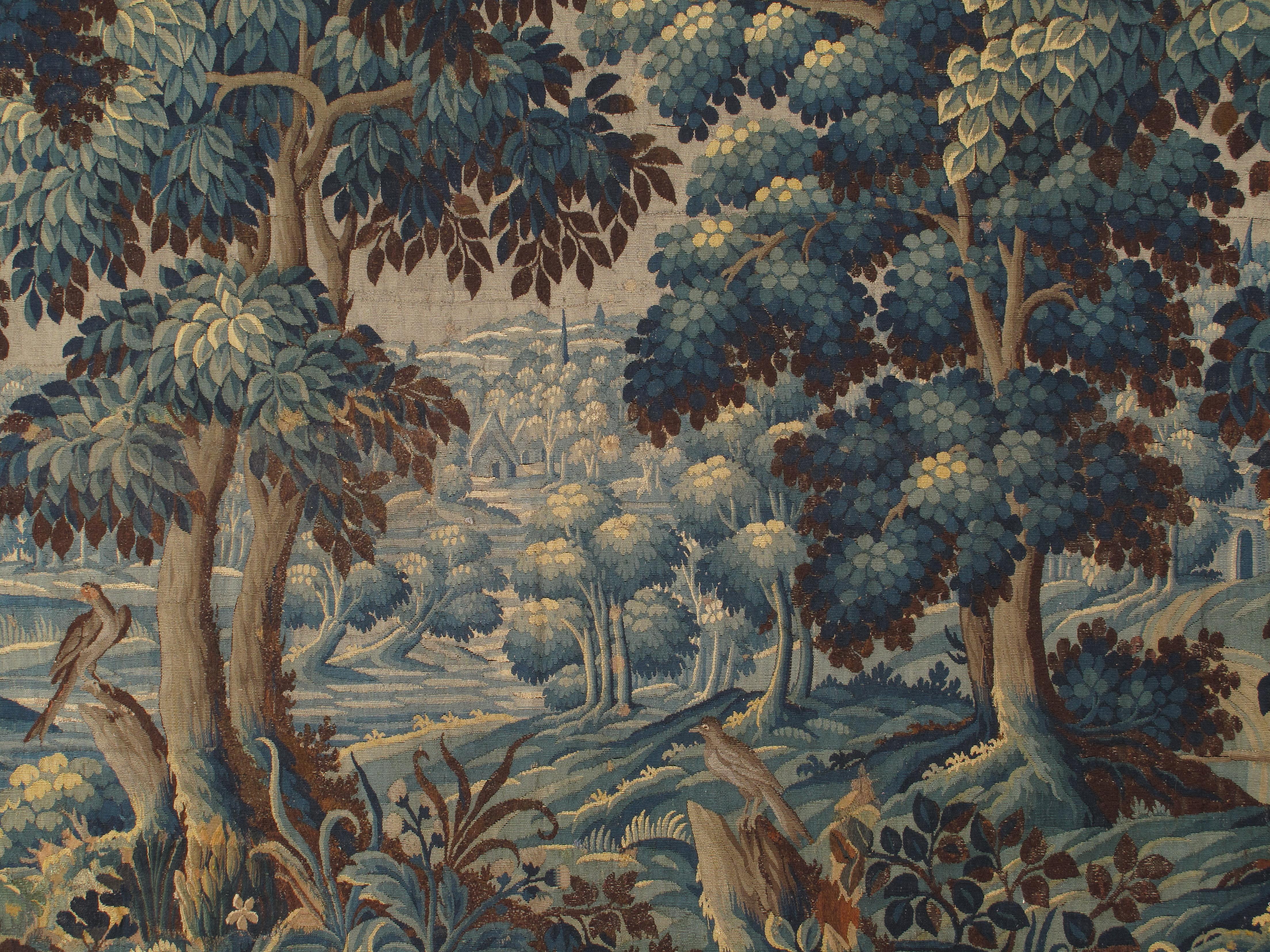 French 17th Century Flemish Verdure Tapestry For Sale