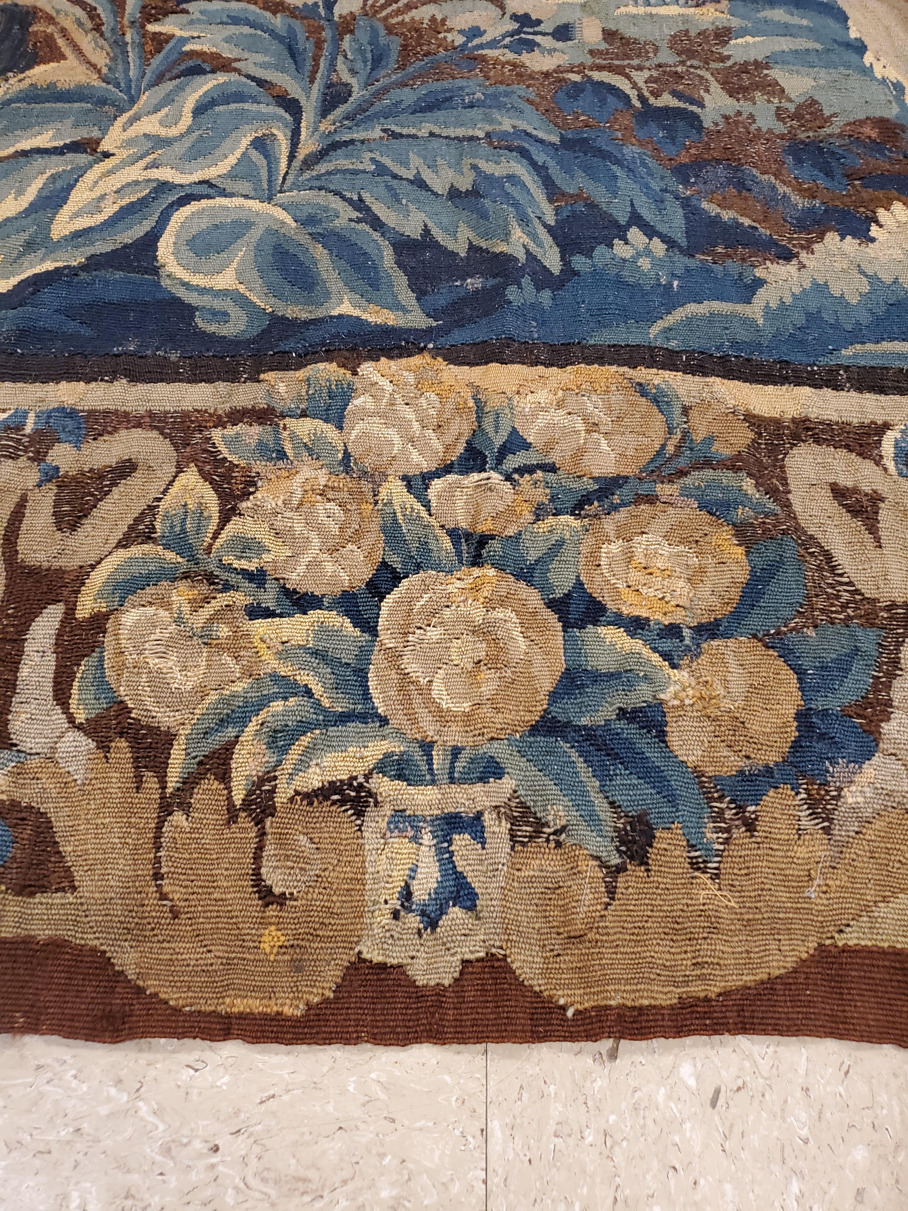 18th Century and Earlier 17th Century Flemish Verdure Tapestry For Sale