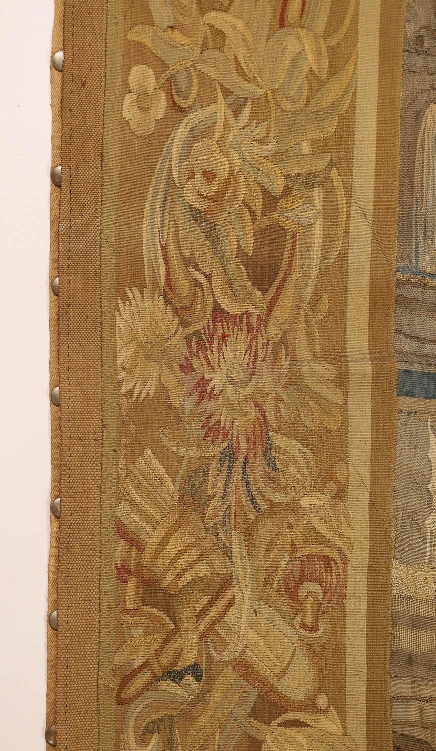 Flämischer Verdure-Wandteppich des 17. Jahrhunderts mit klassischen Figuren als Musikanten (Französisch) im Angebot