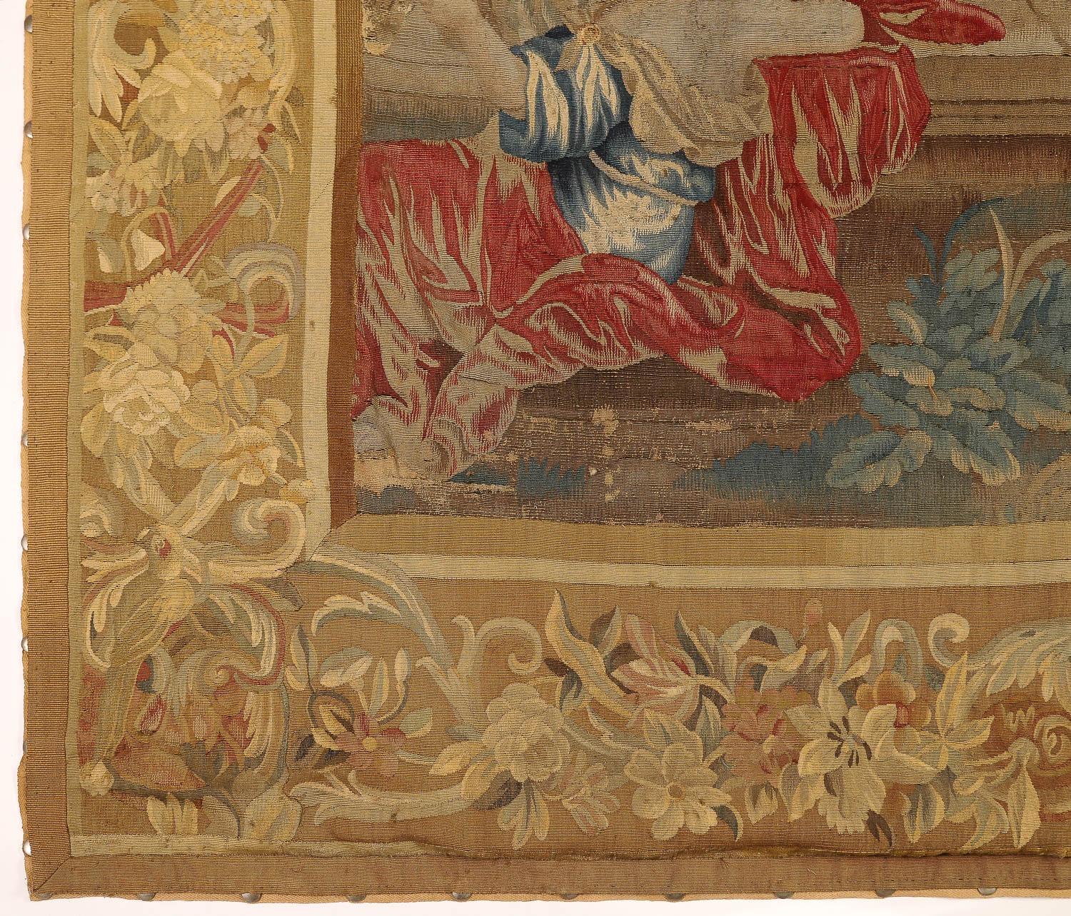 17th Century Flemish Verdure Tapestry with Classical Figures as Musicians For Sale 1