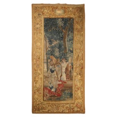 Arazzo fiammingo in Verdure del XVII secolo con figure classiche come musicisti