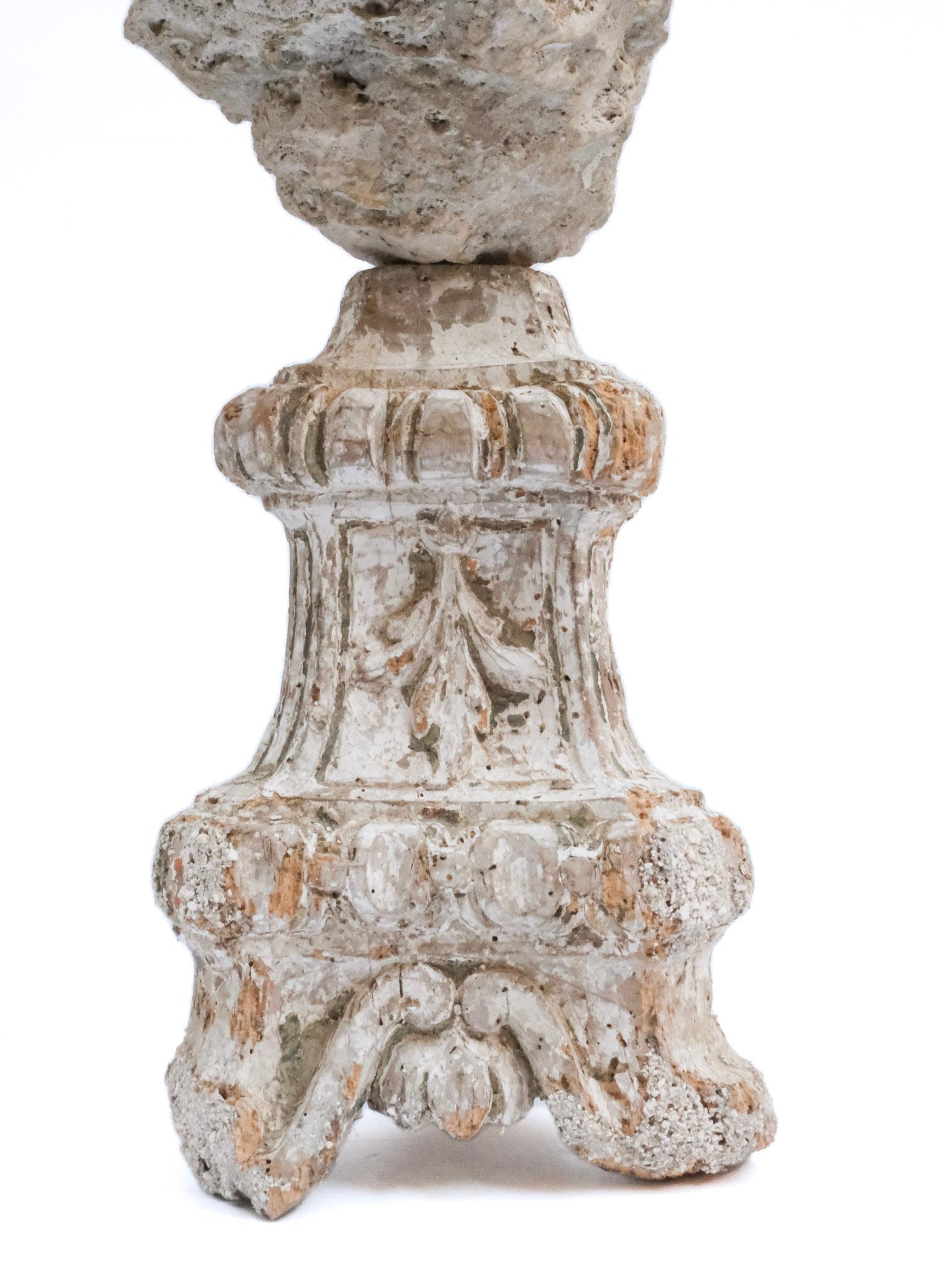 Italian 17th Century 'Florence Fragment' Base with Natural Coral Head For Sale