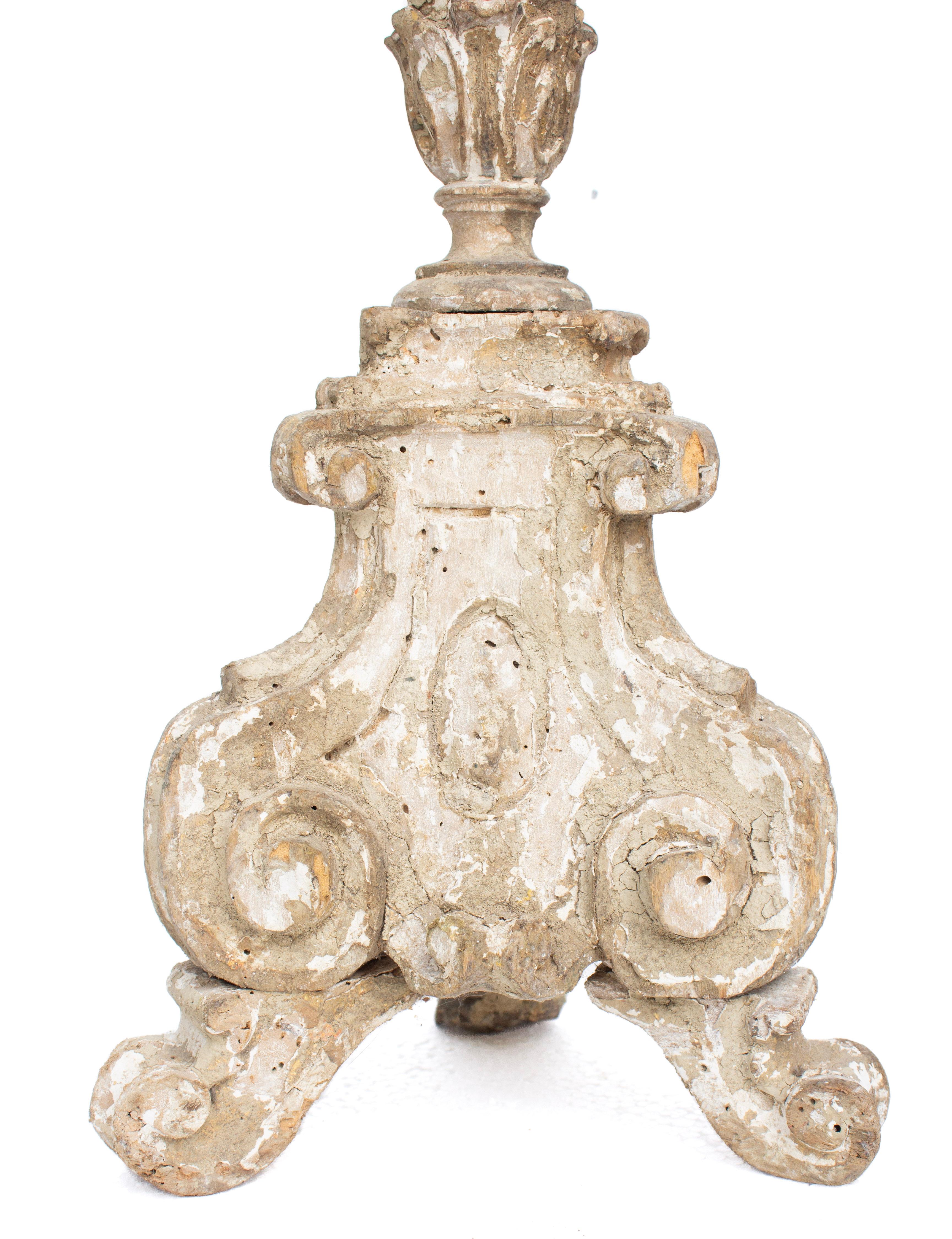 Italian 17th Century 'Florence Fragment' Candlestick with Natural Ammonite Shell For Sale