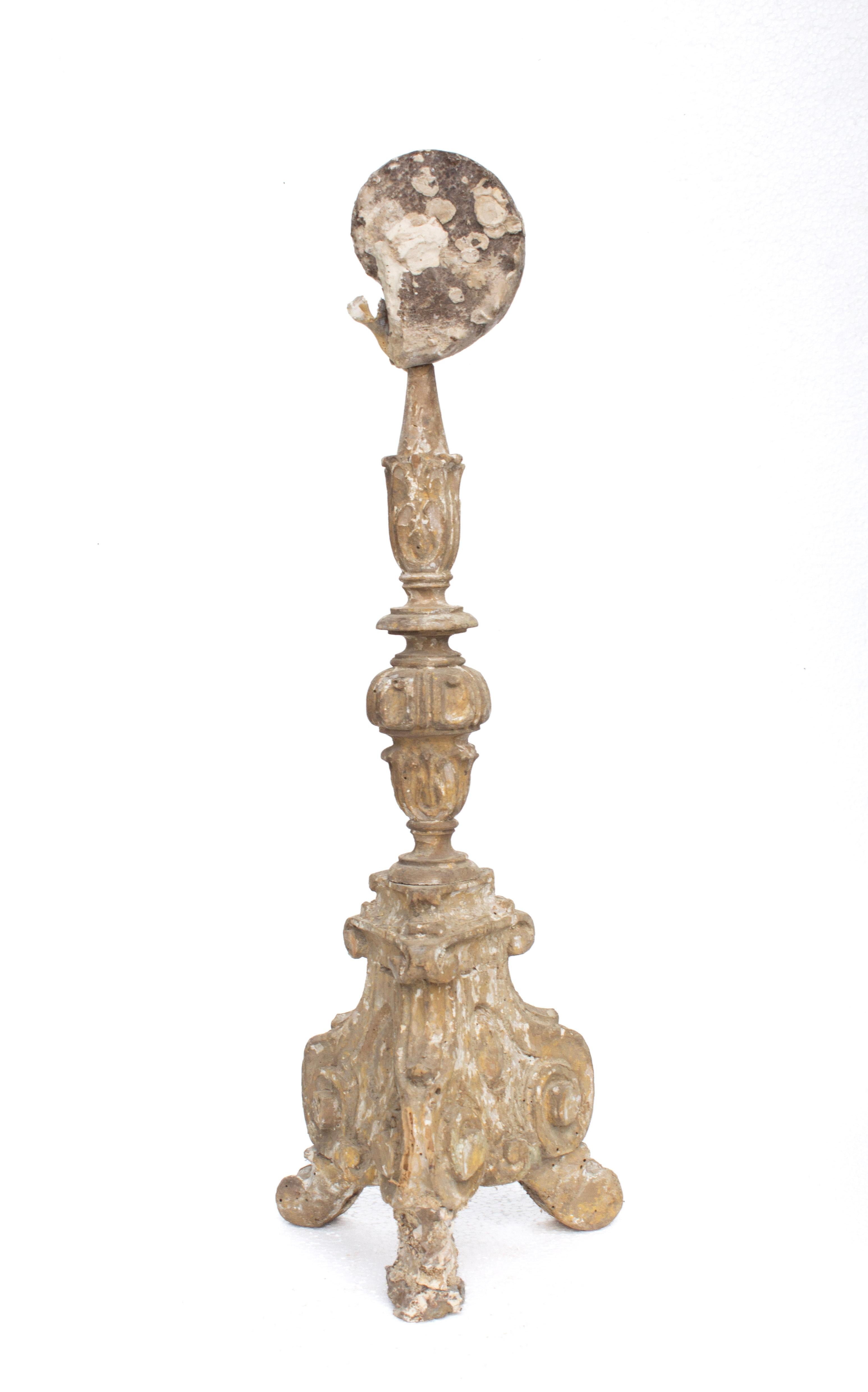 17th Century 'Florence Fragment' Candlestick with Natural Ammonite Shell For Sale 1