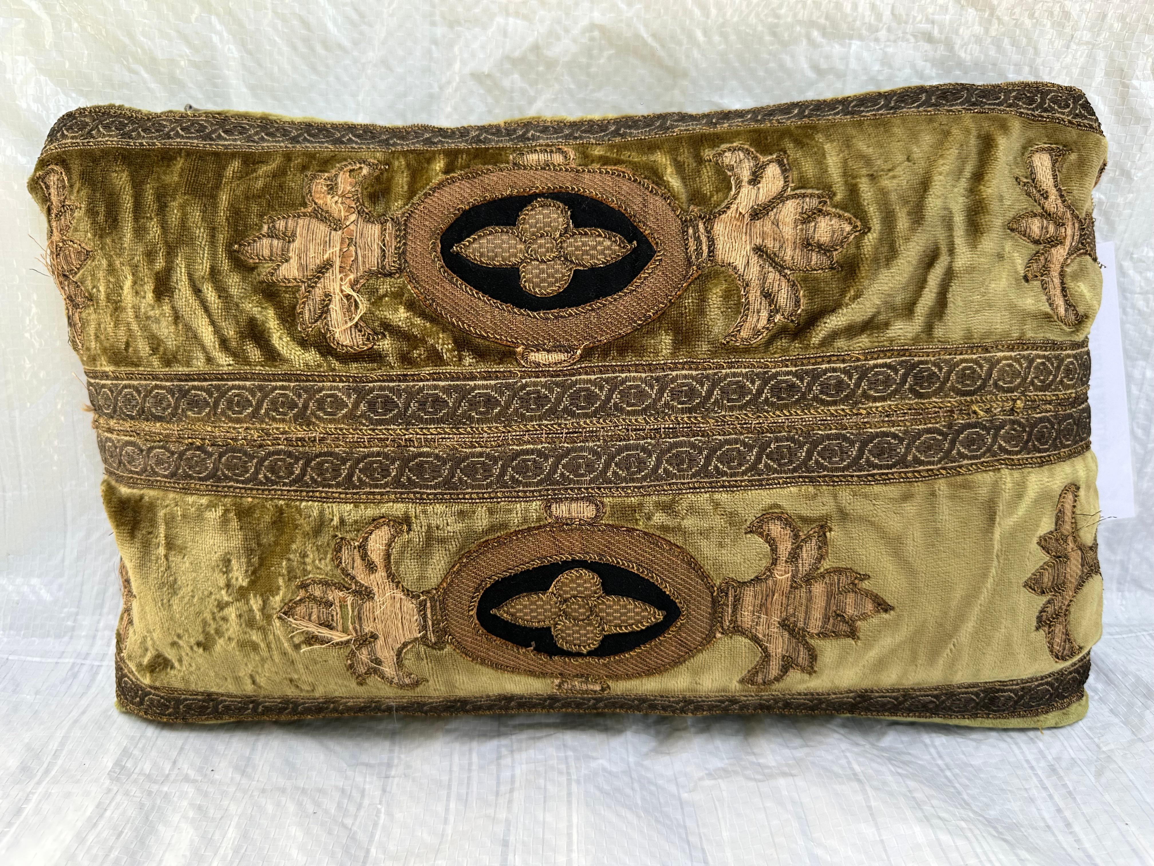 Empire 17th Century Florentine Metallique & Silk Tapestry Pillow For Sale