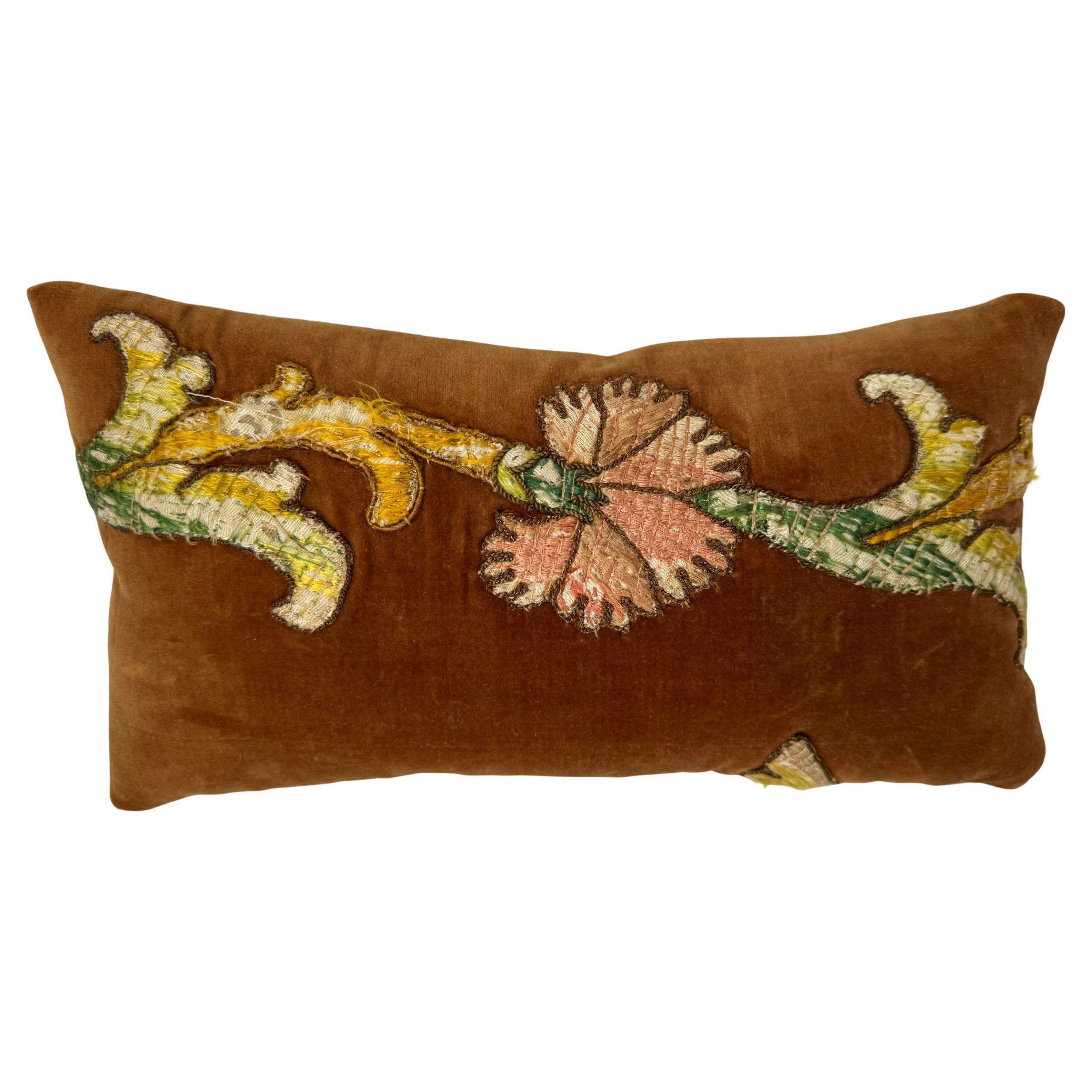 17th Century Florentine Velvet and Silk Pillow