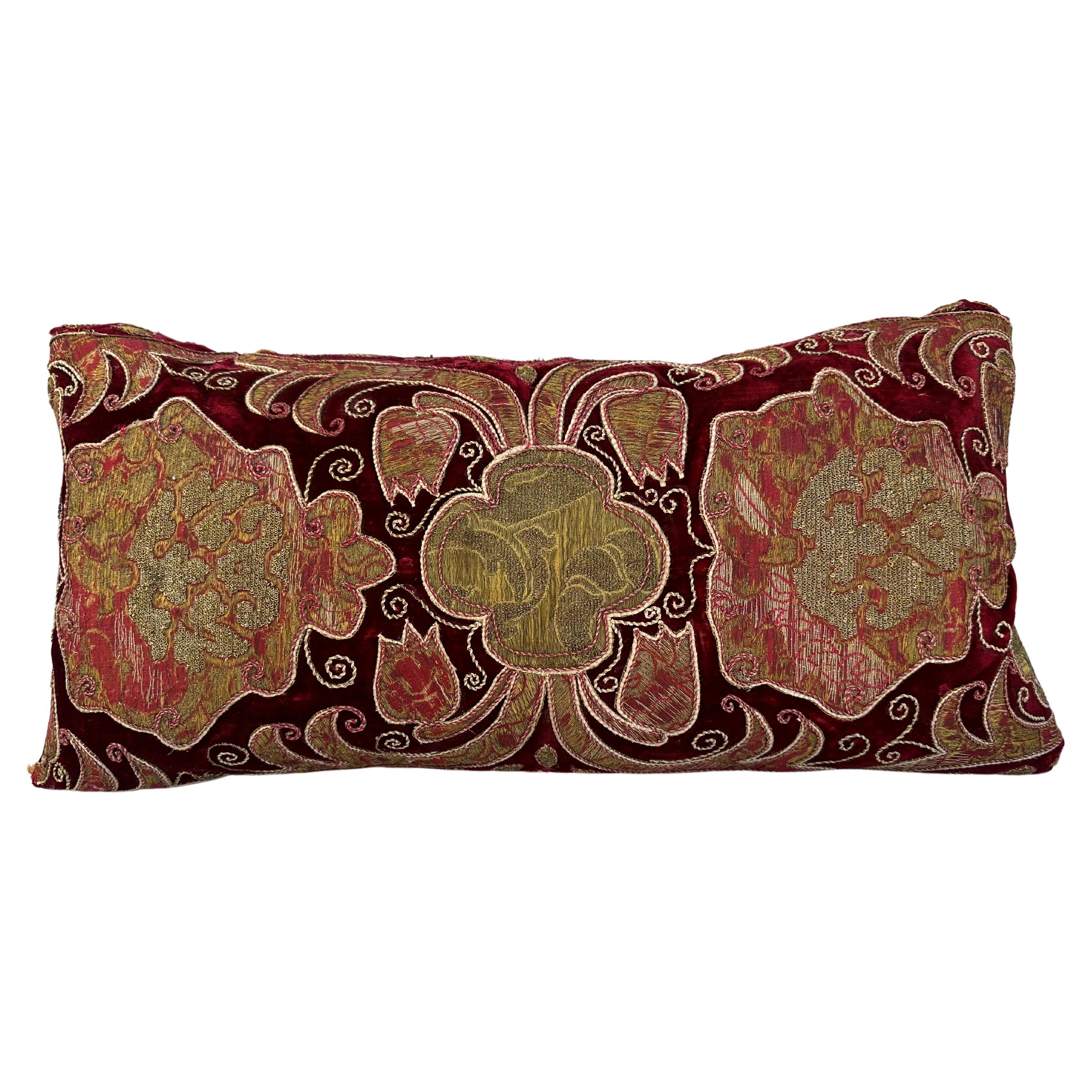 17th Century Florentine Velvet Metallique Pillow