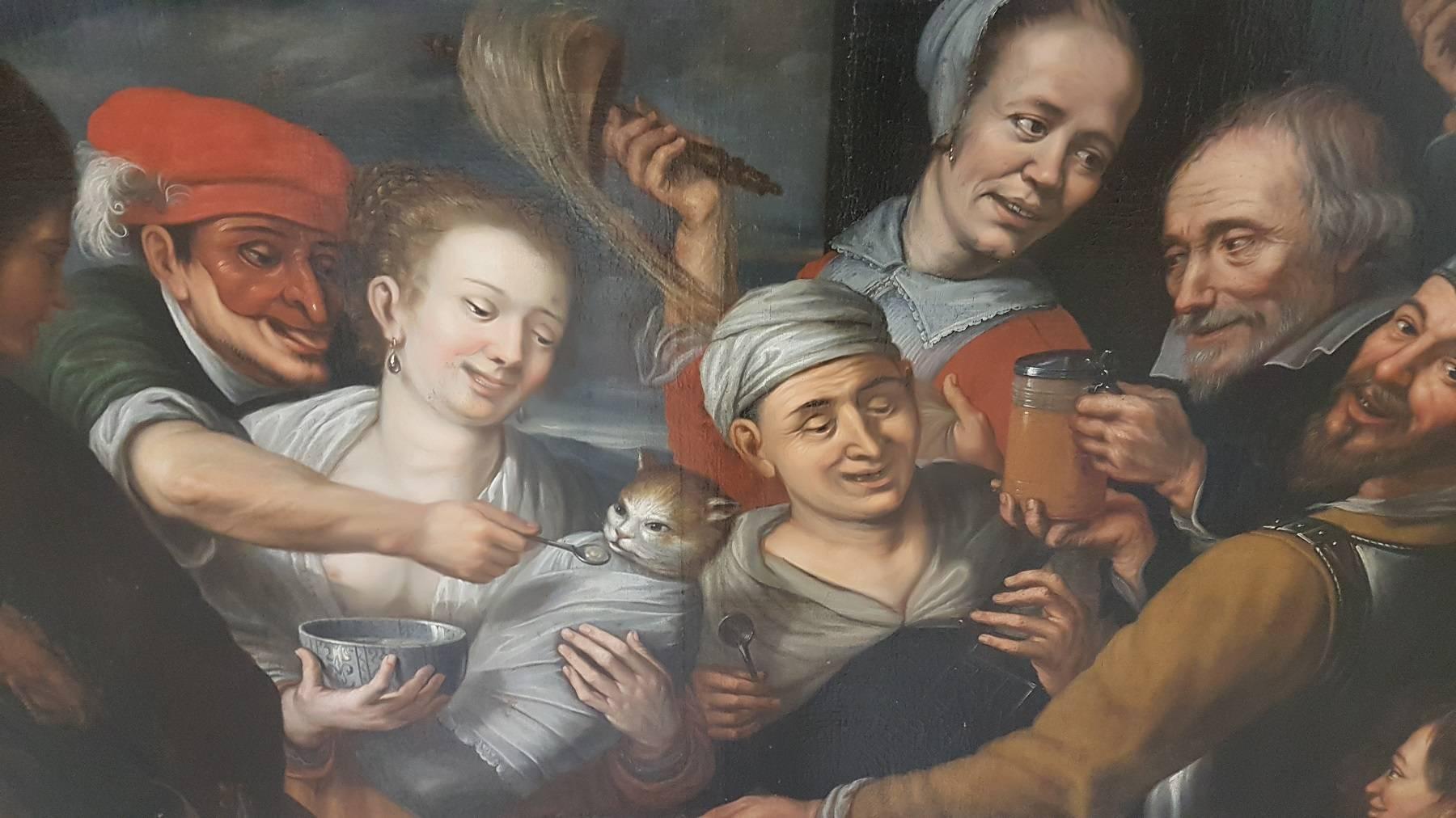17th Century Floris Van Schooten Flemisch Oil on Canvas Painting In Excellent Condition In Casale Monferrato, IT
