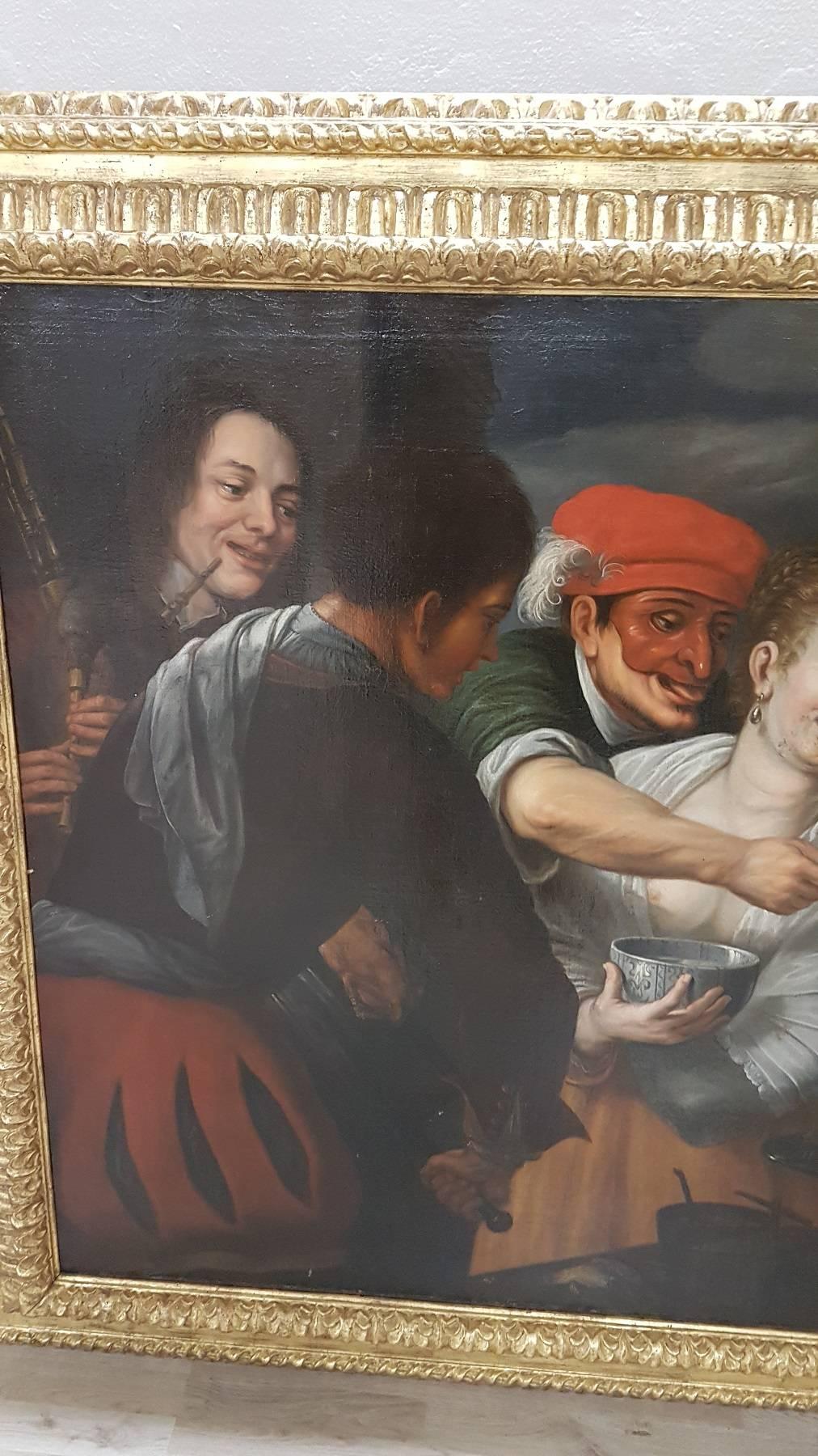 18th Century and Earlier 17th Century Floris Van Schooten Flemisch Oil on Canvas Painting