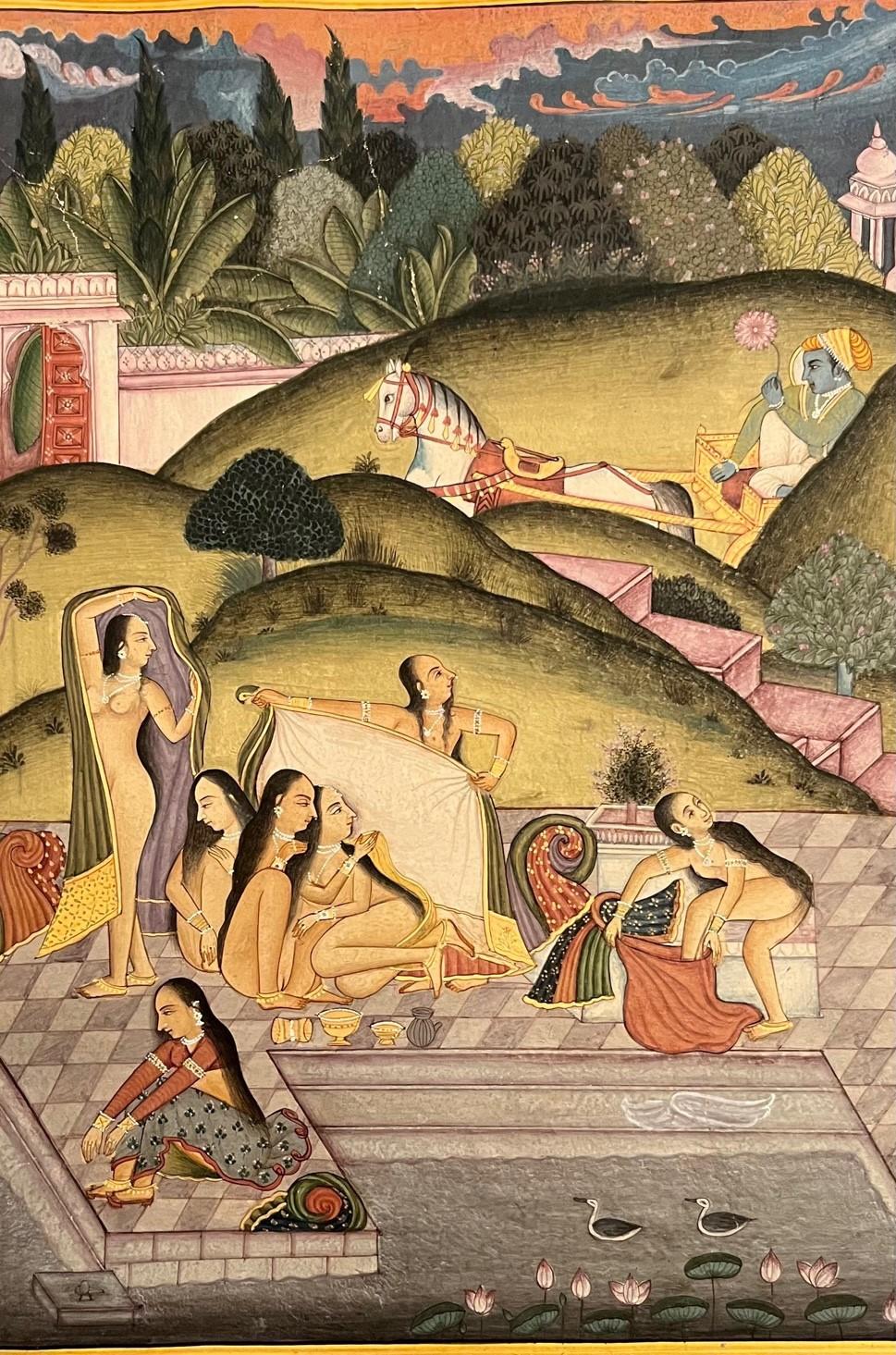 17th Century Folio of Indian Persian Mughal School Miniature Painting. For Sale 3