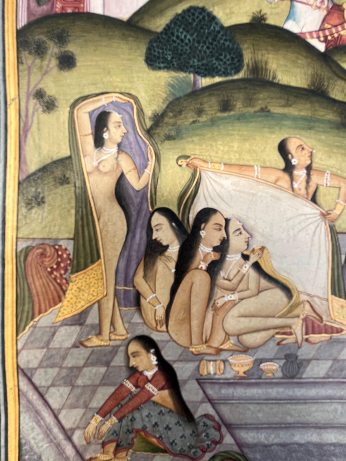 Paper 17th Century Folio of Indian Persian Mughal School Miniature Painting. For Sale