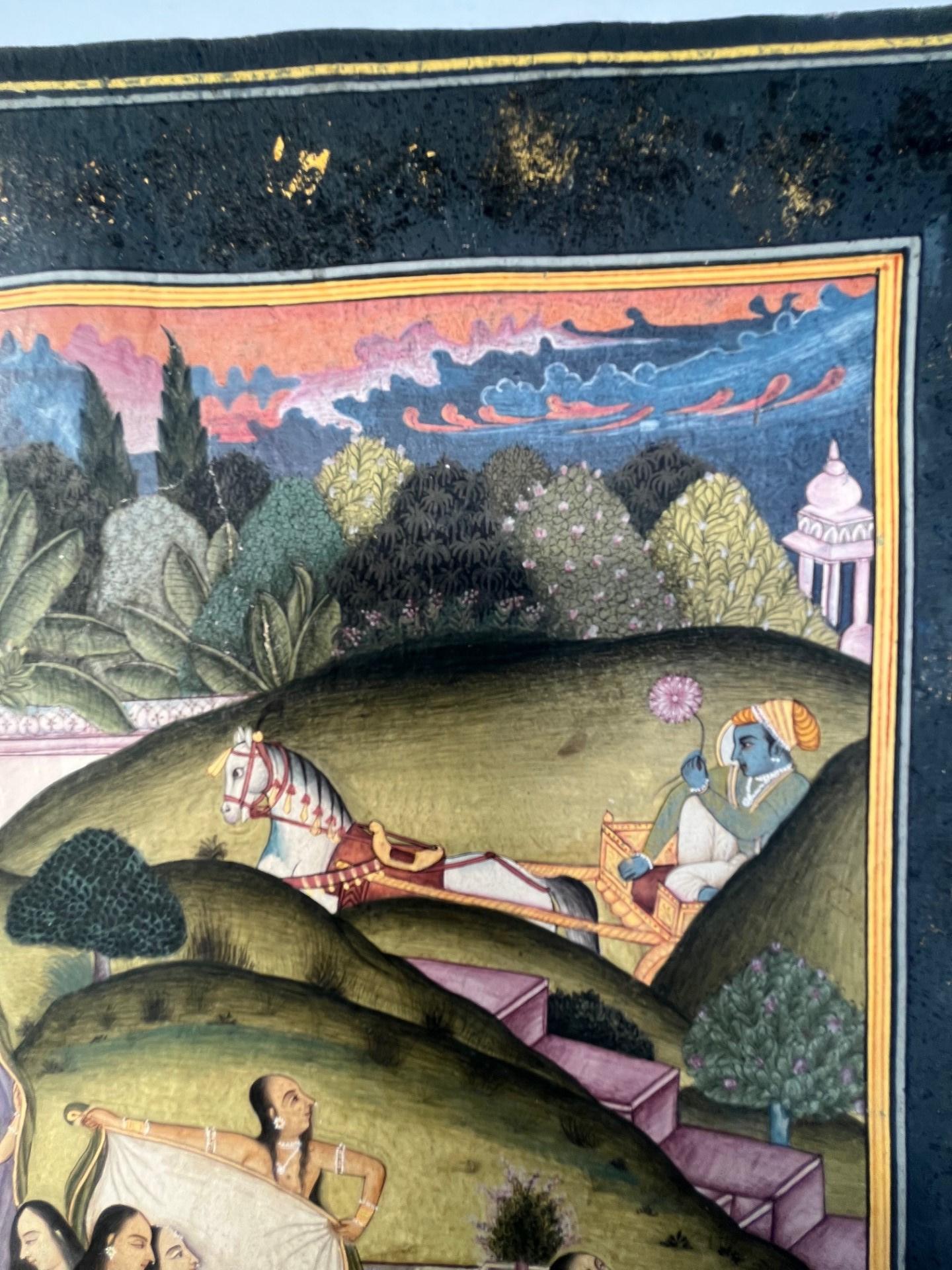 17th Century Folio of Indian Persian Mughal School Miniature Painting. For Sale 1