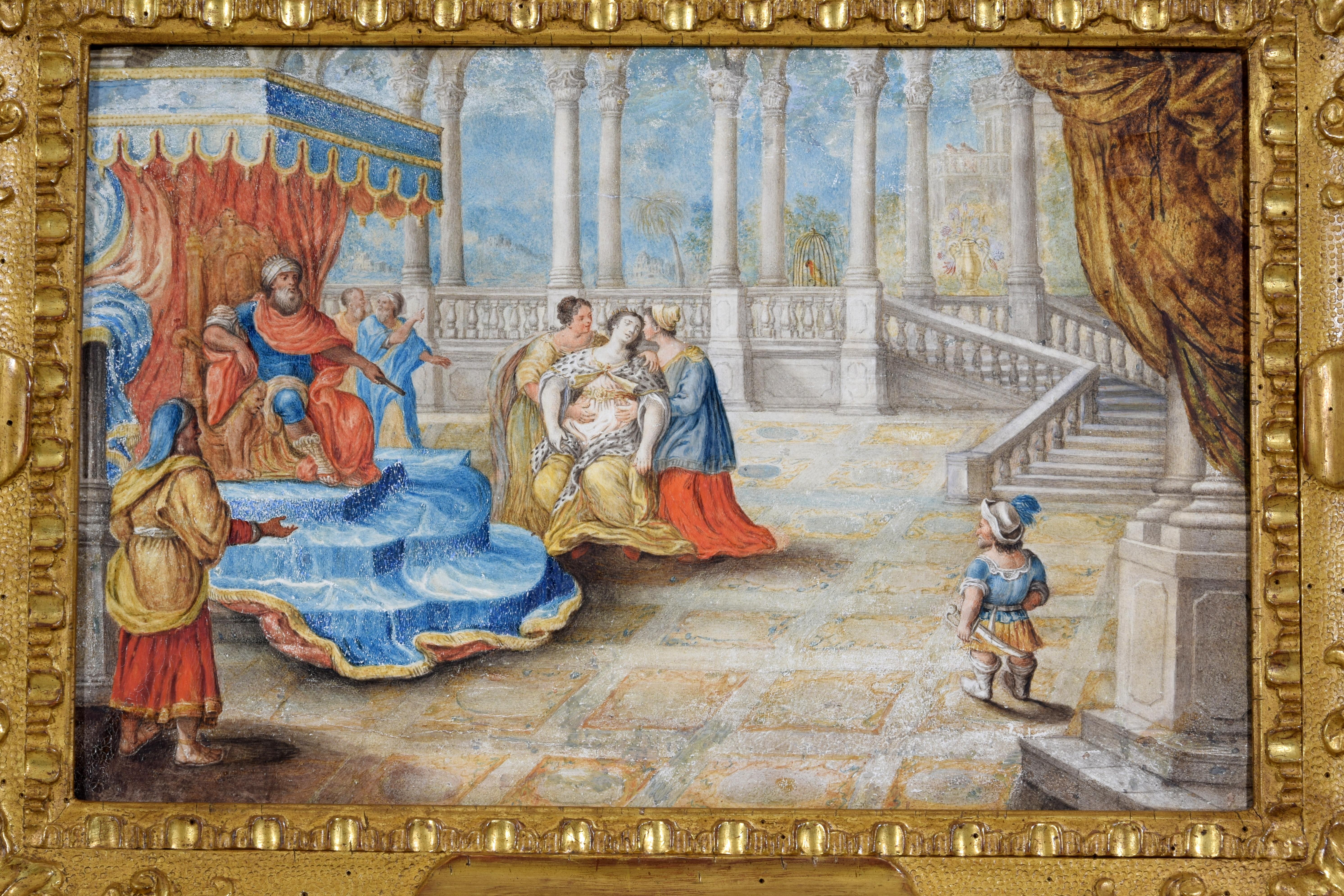 17. Jahrhundert, Vier französische Gemälde mit biblischen Motiven im Angebot 8