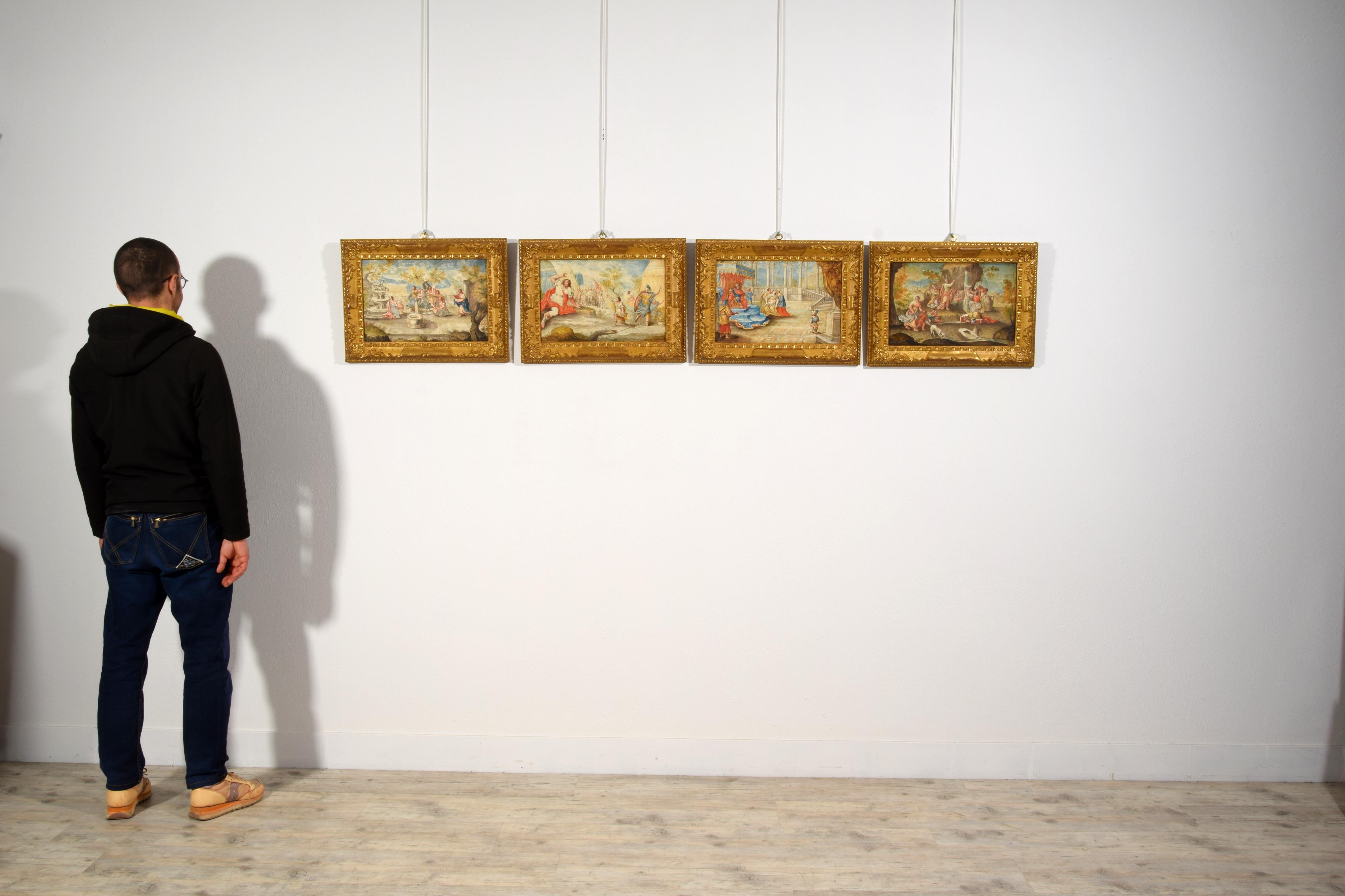 17. Jahrhundert, Vier französische Gemälde mit biblischen Motiven im Angebot 12