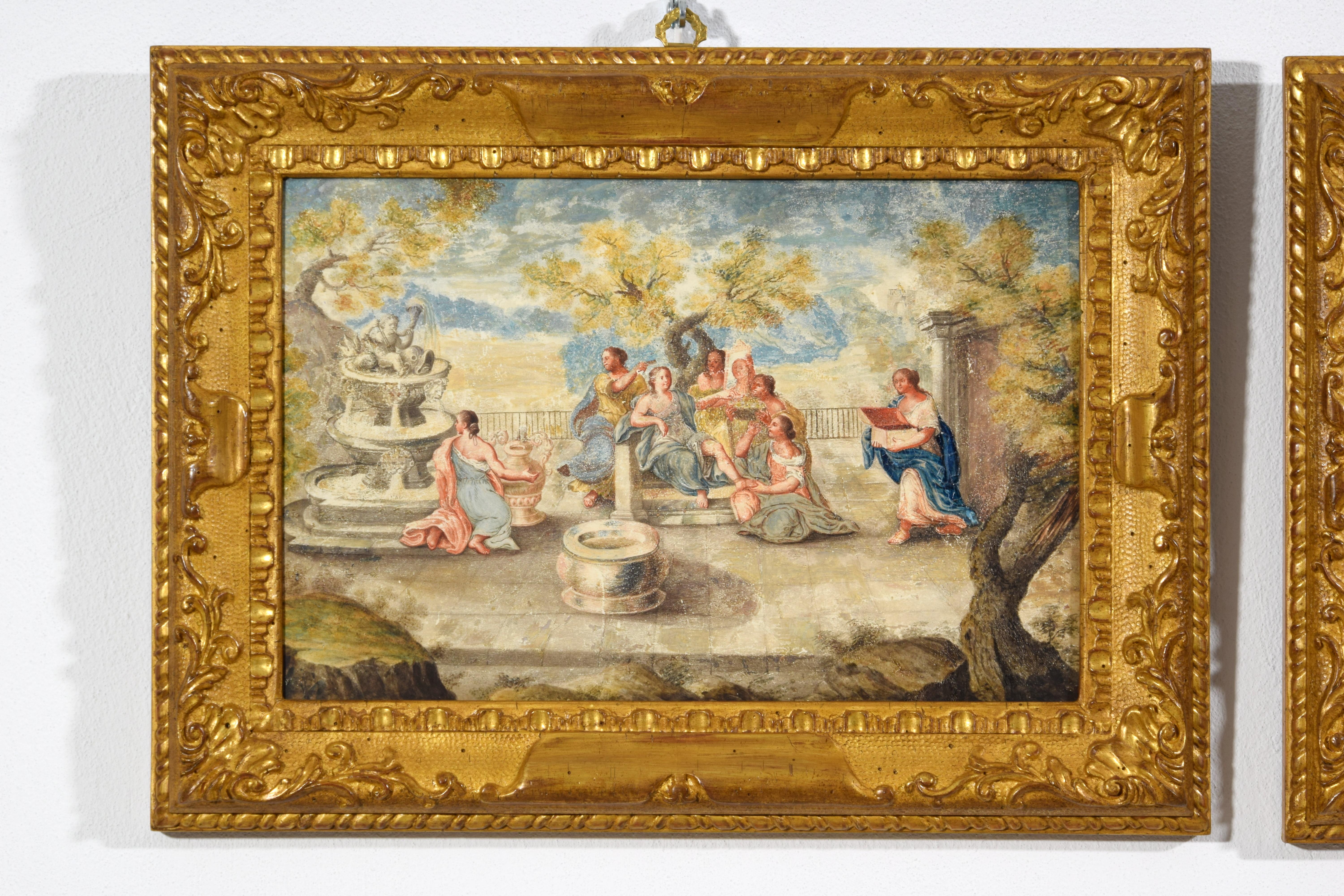 17. Jahrhundert, Vier französische Gemälde mit biblischen Motiven (Handbemalt) im Angebot