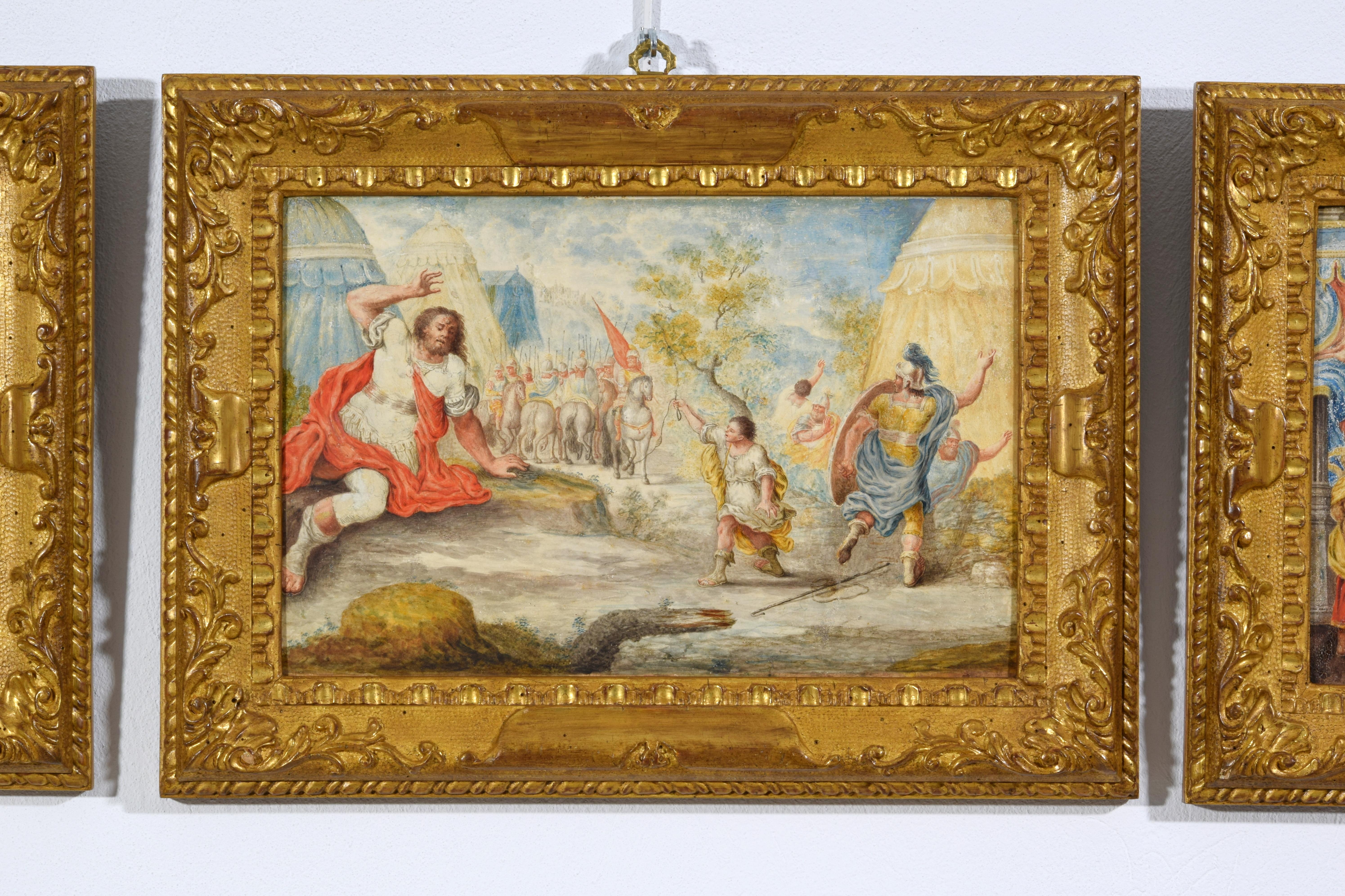 17. Jahrhundert, Vier französische Gemälde mit biblischen Motiven (18. Jahrhundert und früher) im Angebot