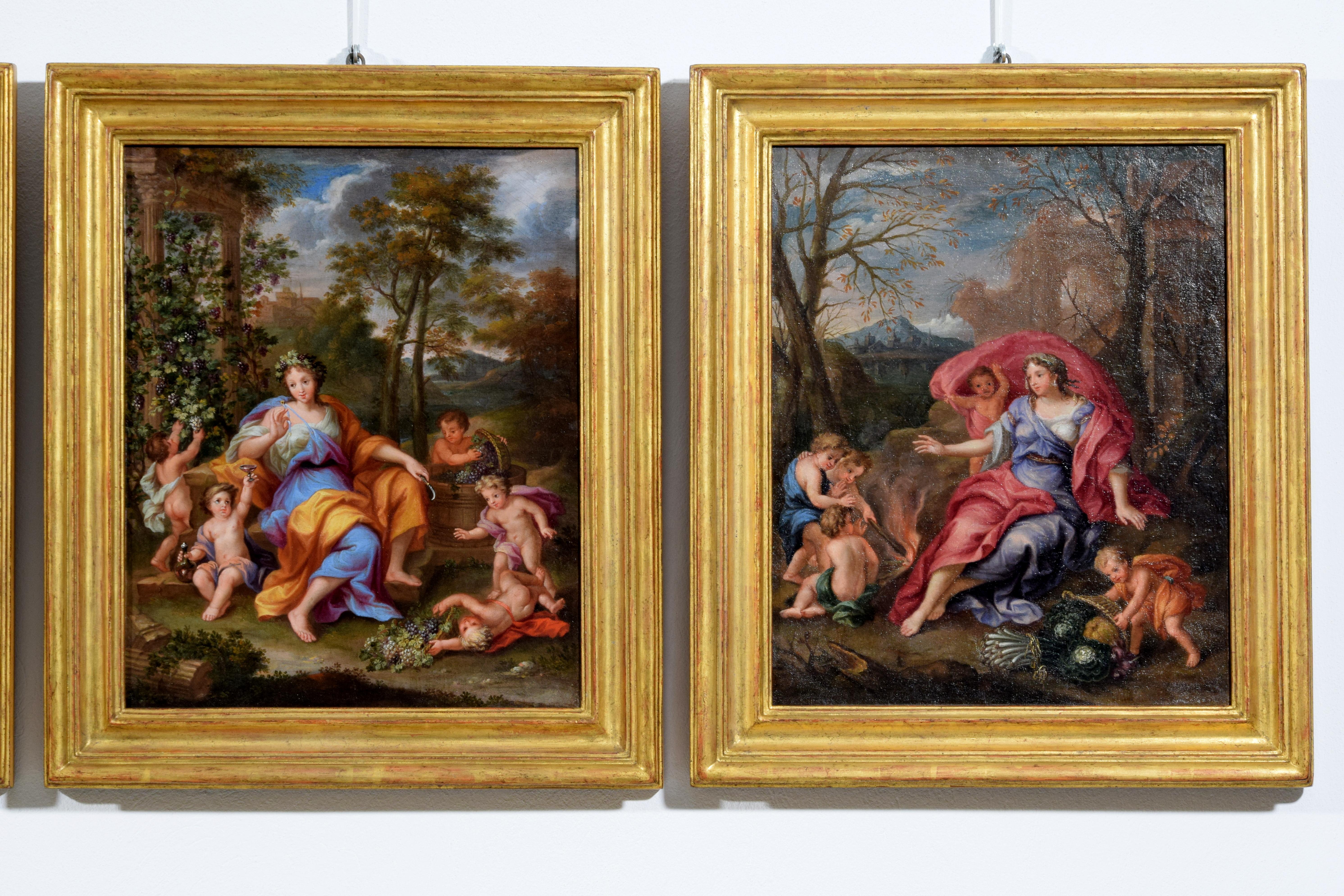 17th century, Four French Paintings Depicting The Seasons, Circle of Noel Coypel For Sale 6