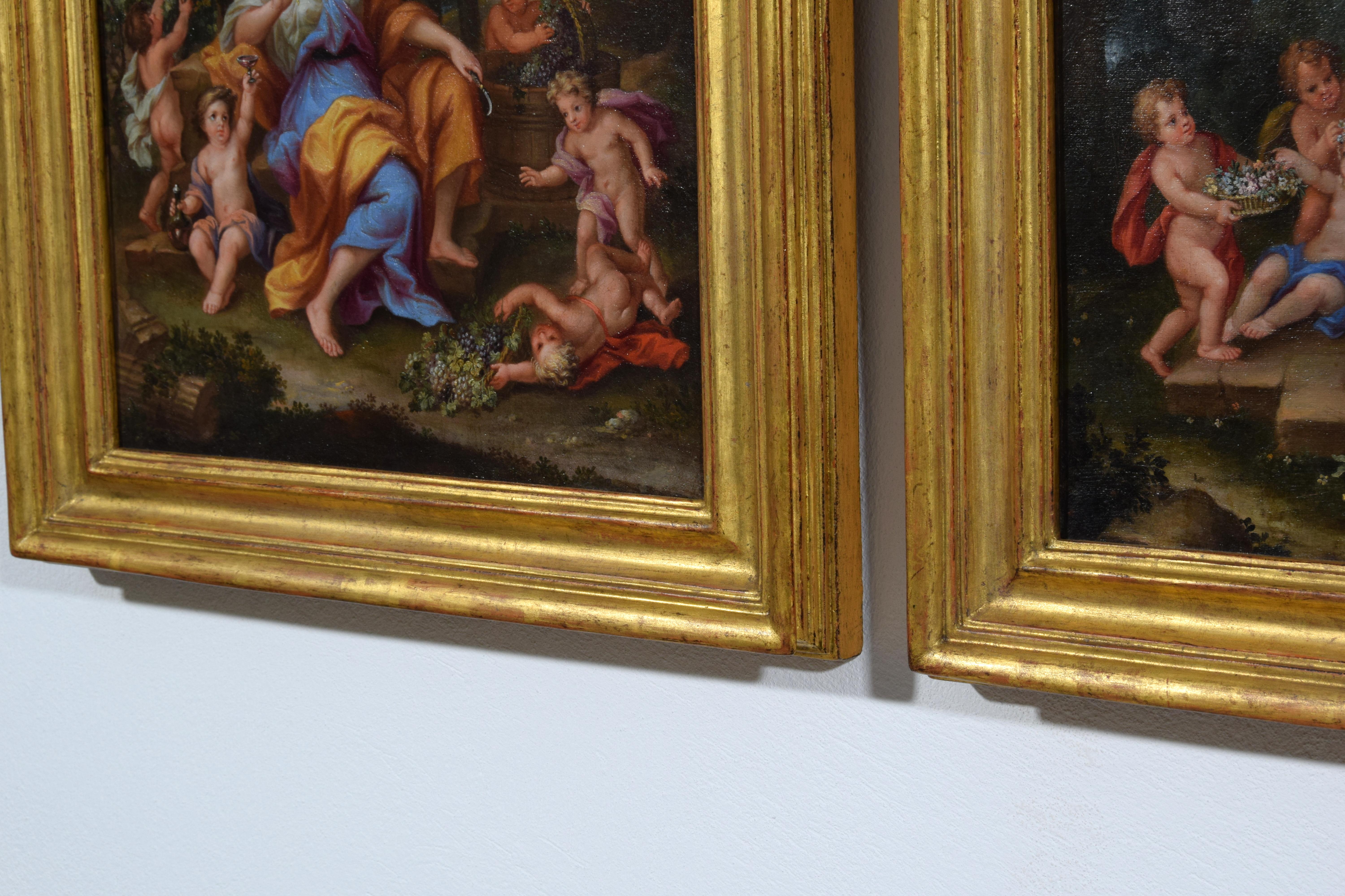 17th century, Four French Paintings Depicting The Seasons, Circle of Noel Coypel For Sale 11