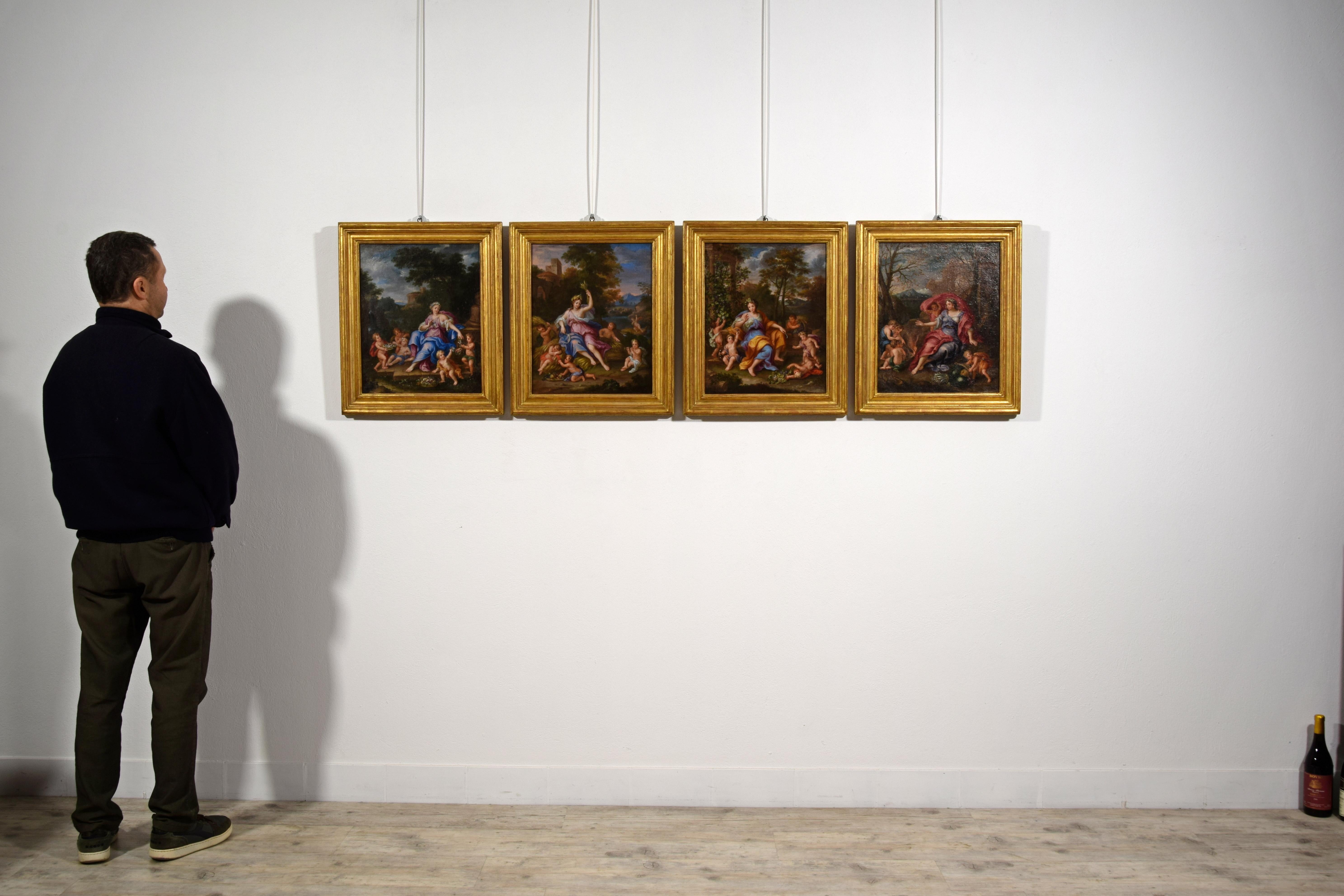 17th century, Four French Paintings Depicting The Seasons, Circle of Noel Coypel For Sale 14