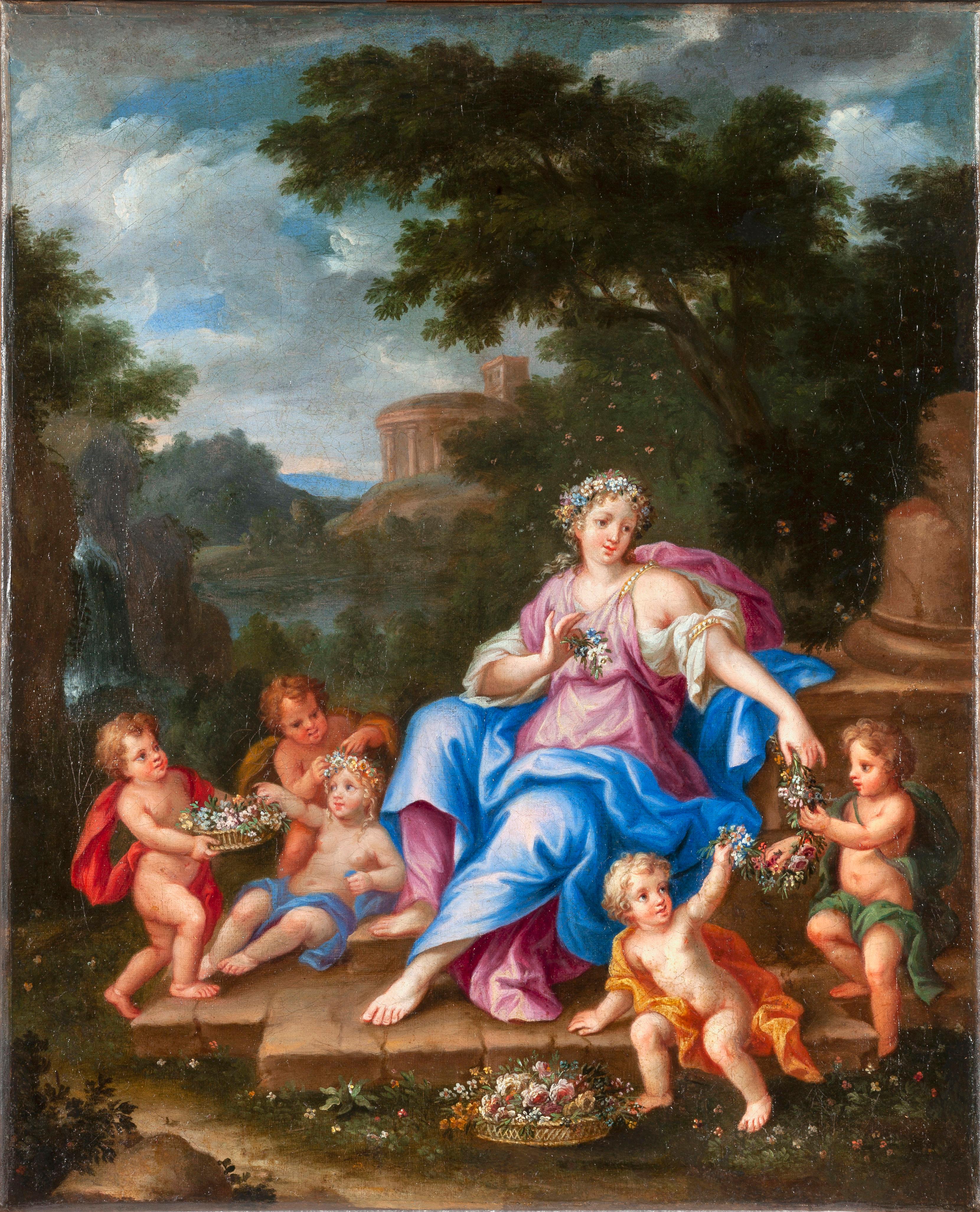 Canvas 17th century, Four French Paintings Depicting The Seasons, Circle of Noel Coypel For Sale