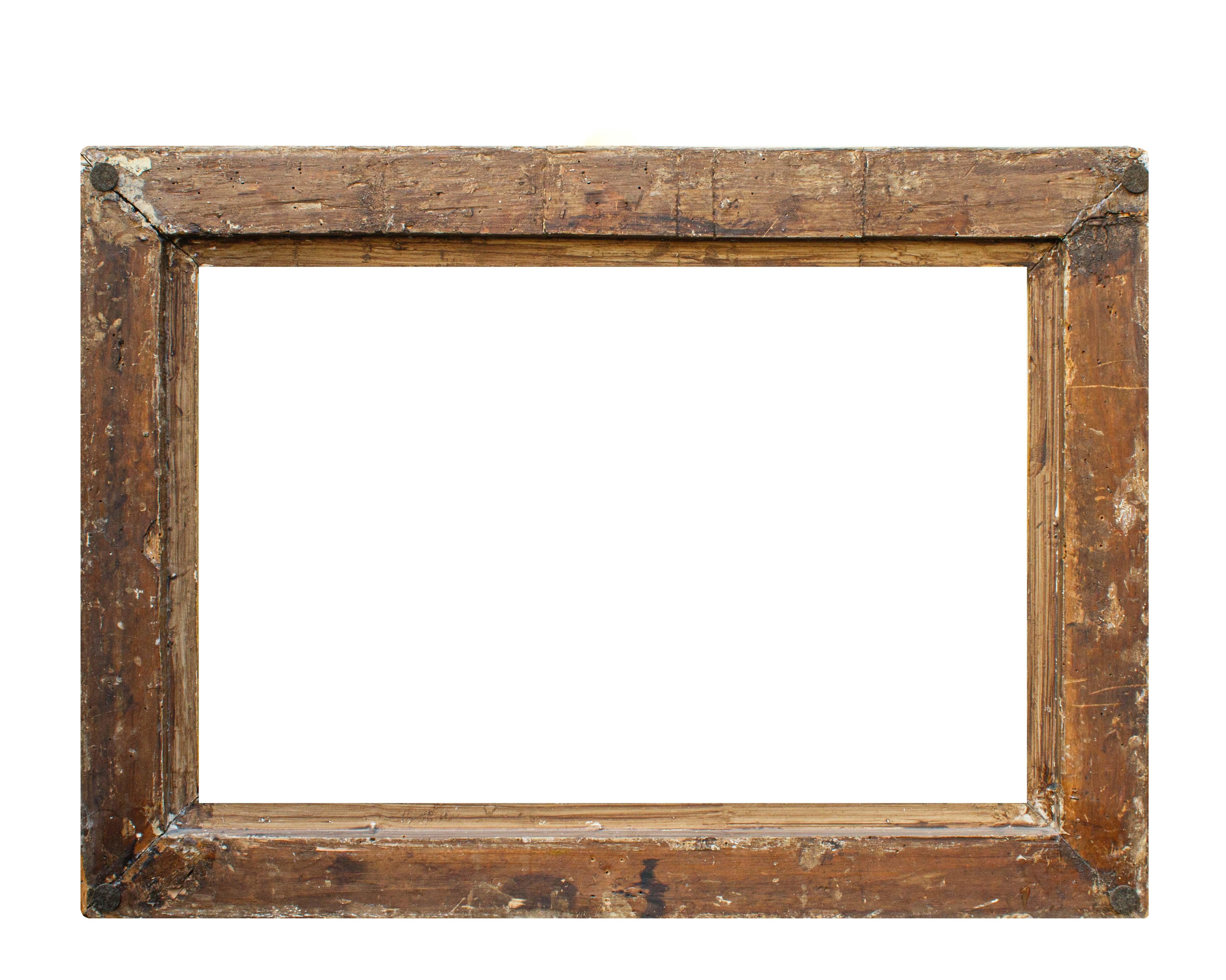 Italian 17th Century Frame Carved and Gilded Mecca Wood For Sale