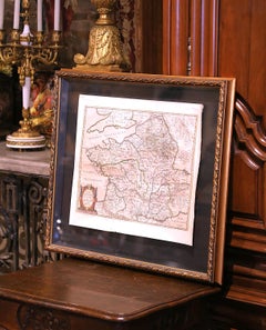 17th Century Framed Map of Ancient France Titled "Typus Galliae Veteris"