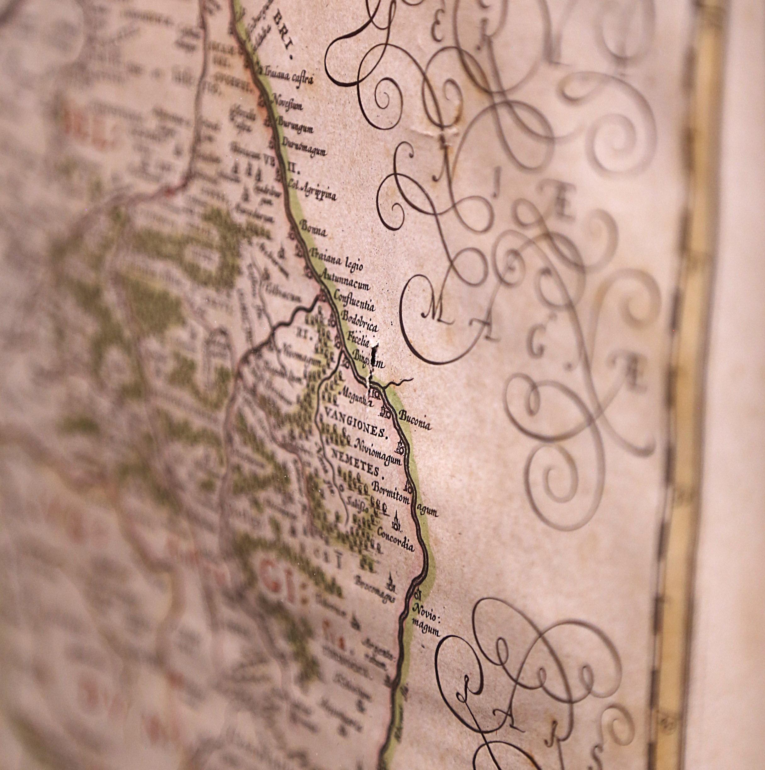 18th Century and Earlier 17th Century Framed Map of Ancient France Titled 