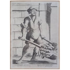 Gravure du 17ème siècle de Francesco Curti, vers 1603-1670 « Vendor of Onions »