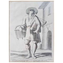 Incisione di Francesco Curti "Venditore di formaggio" del XVII secolo