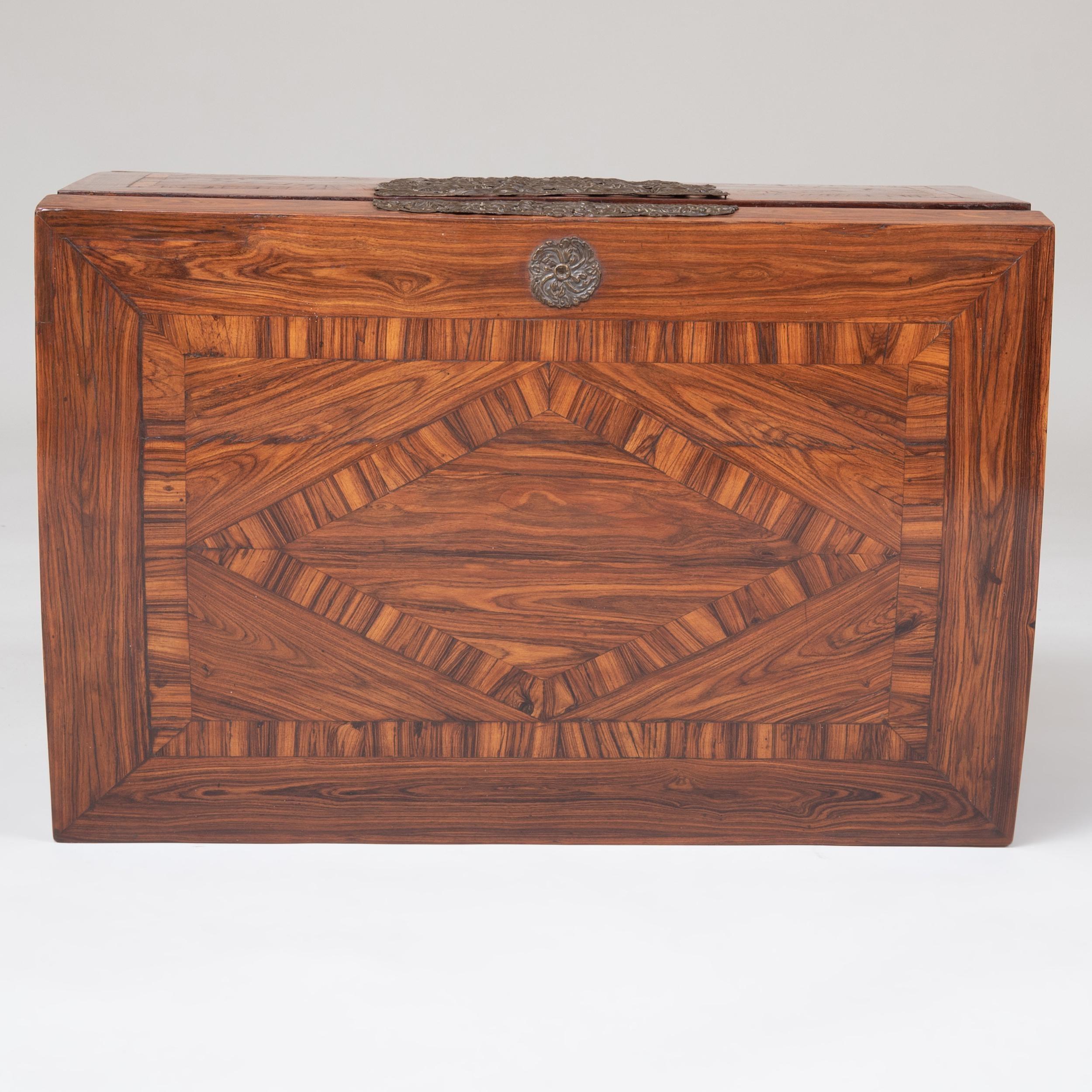 17th Century Franco Flemish Kingwood Marquetry Box In Good Condition For Sale In Greenwich, CT