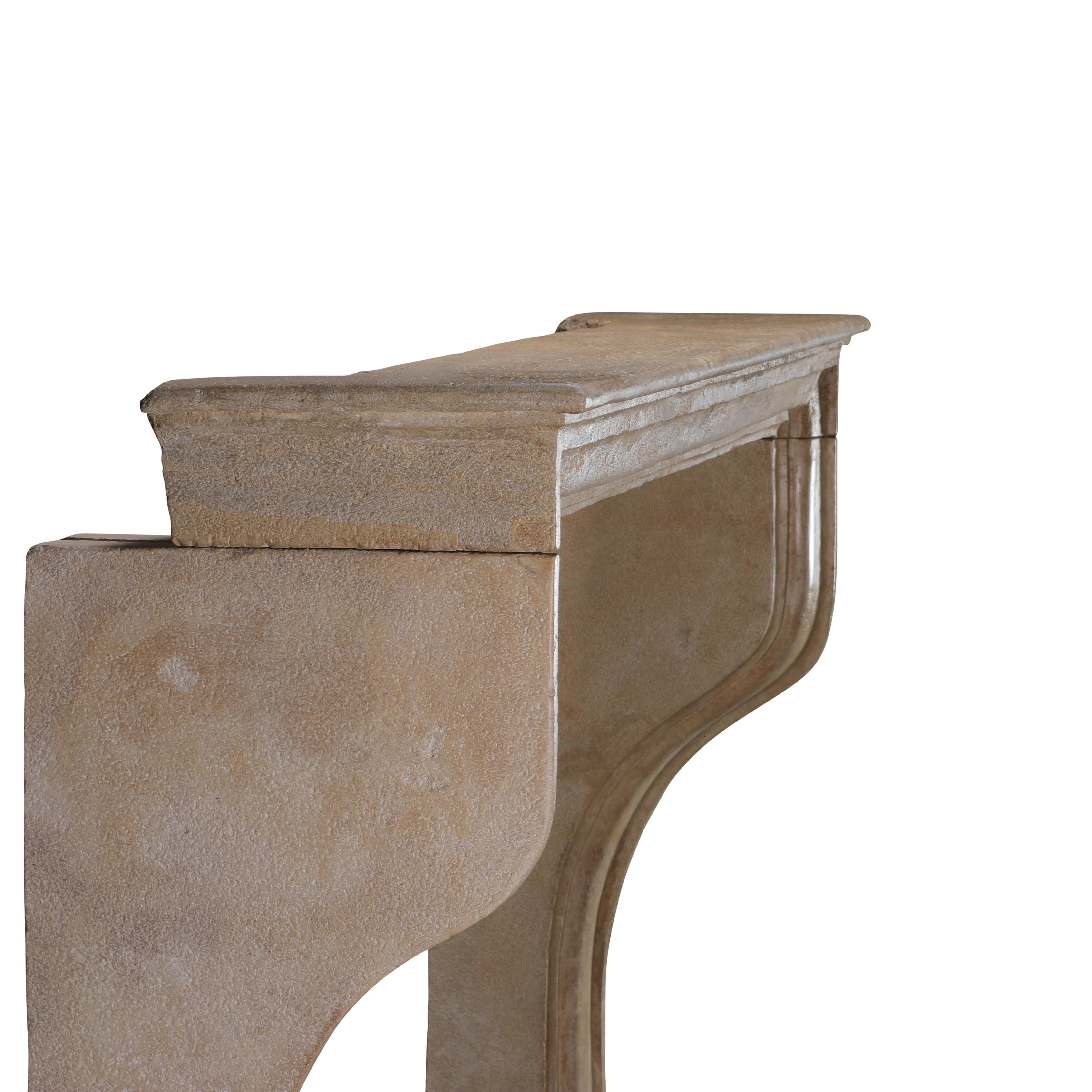 17th Century French Alpine Fireplace in Warm Limestone – Timeless Elegance For Sale 10