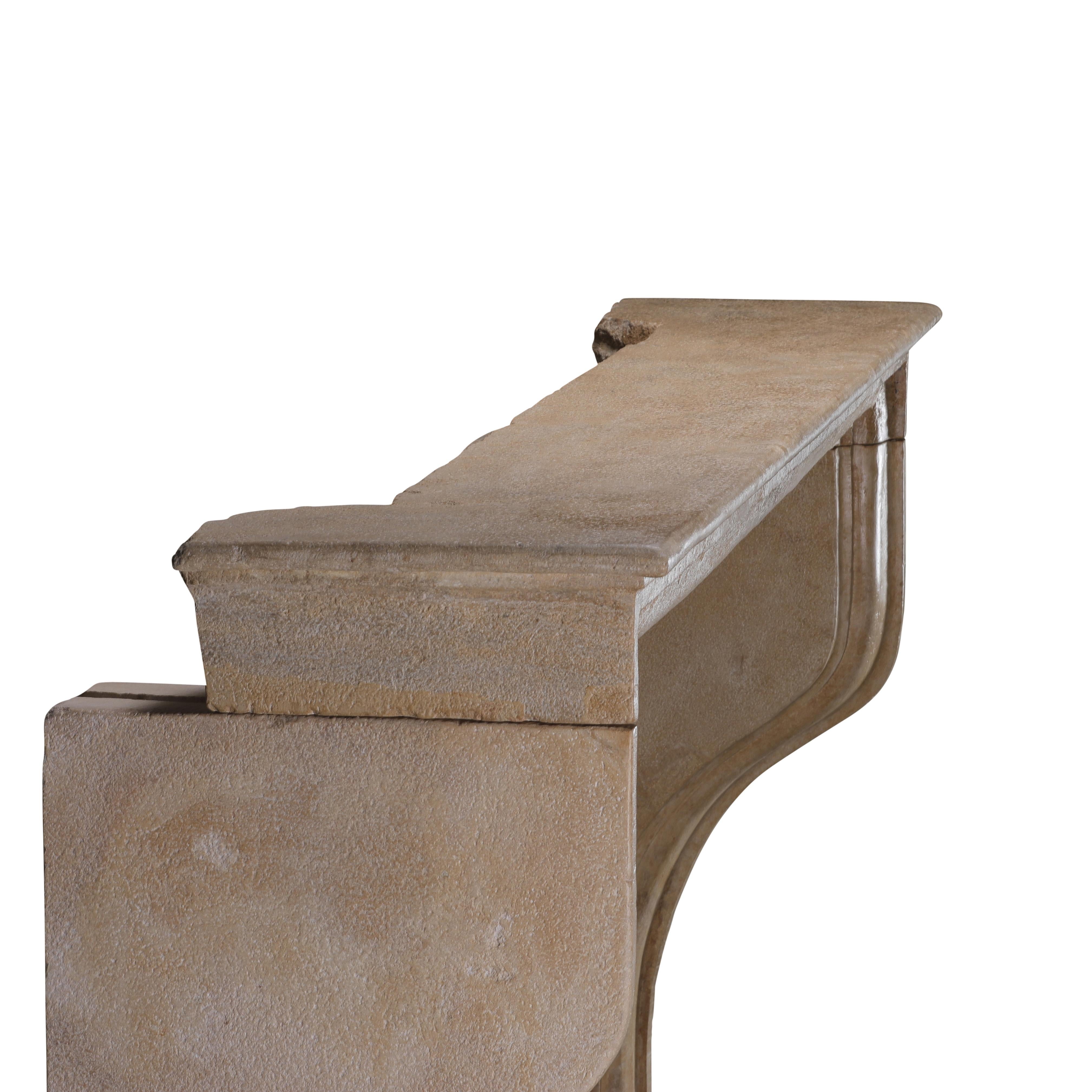 17th Century French Alpine Fireplace in Warm Limestone – Timeless Elegance For Sale 11