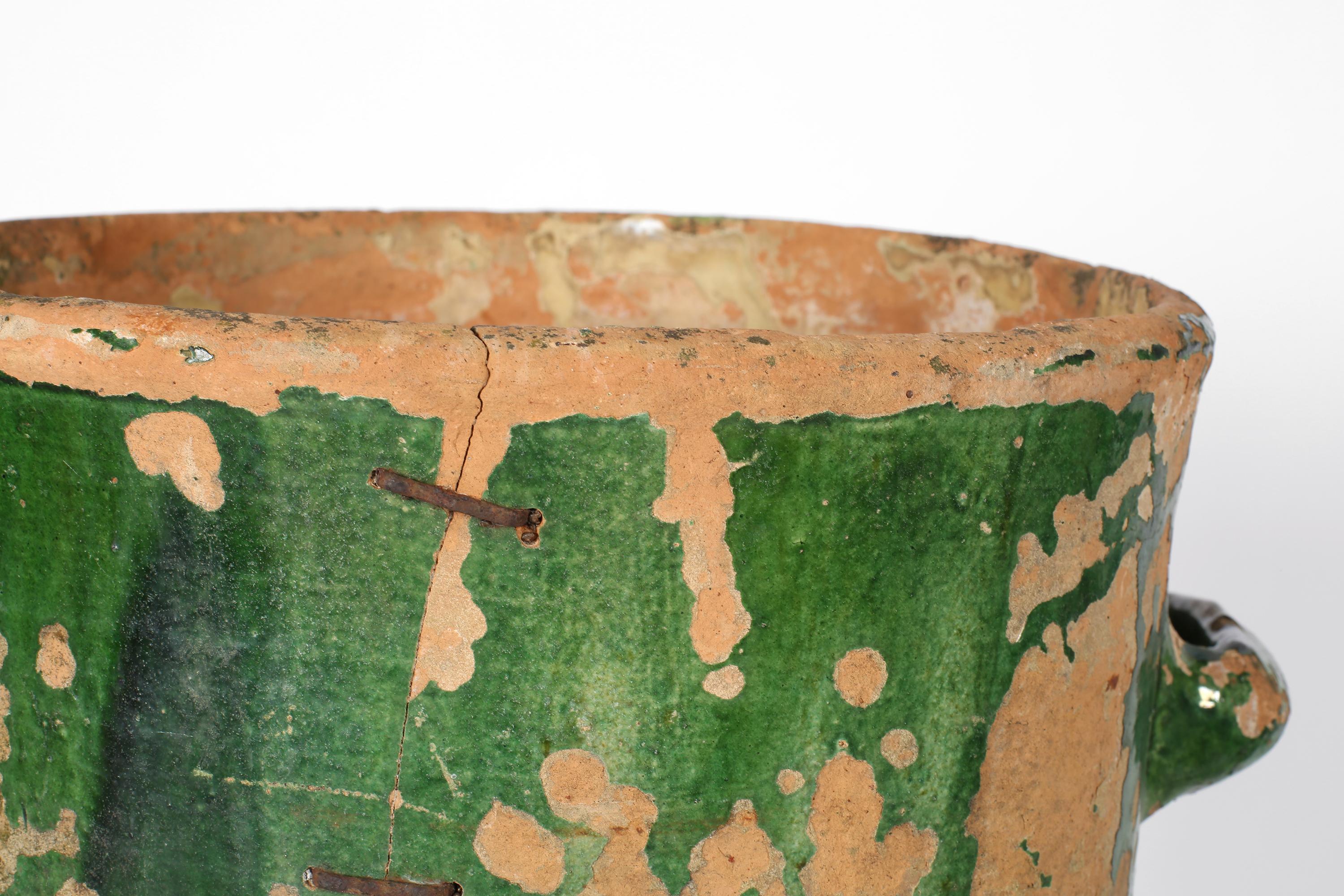 Terre cuite Jardinière à cèdre d'Anduze verte du 17ème siècle en vente