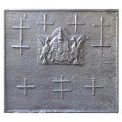 Französische „Arms of Lorraine“-Feuerböcke des 17. Jahrhunderts, Kaminschirm / Backsplash