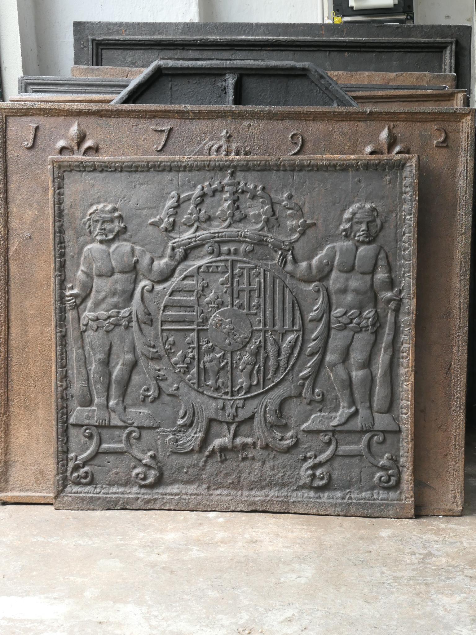 Cast 17th Century French 'Arms of Lorraine' Fireback / Backsplash For Sale