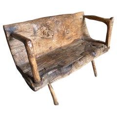 Antique 17th Century French Arte Populaire Bench